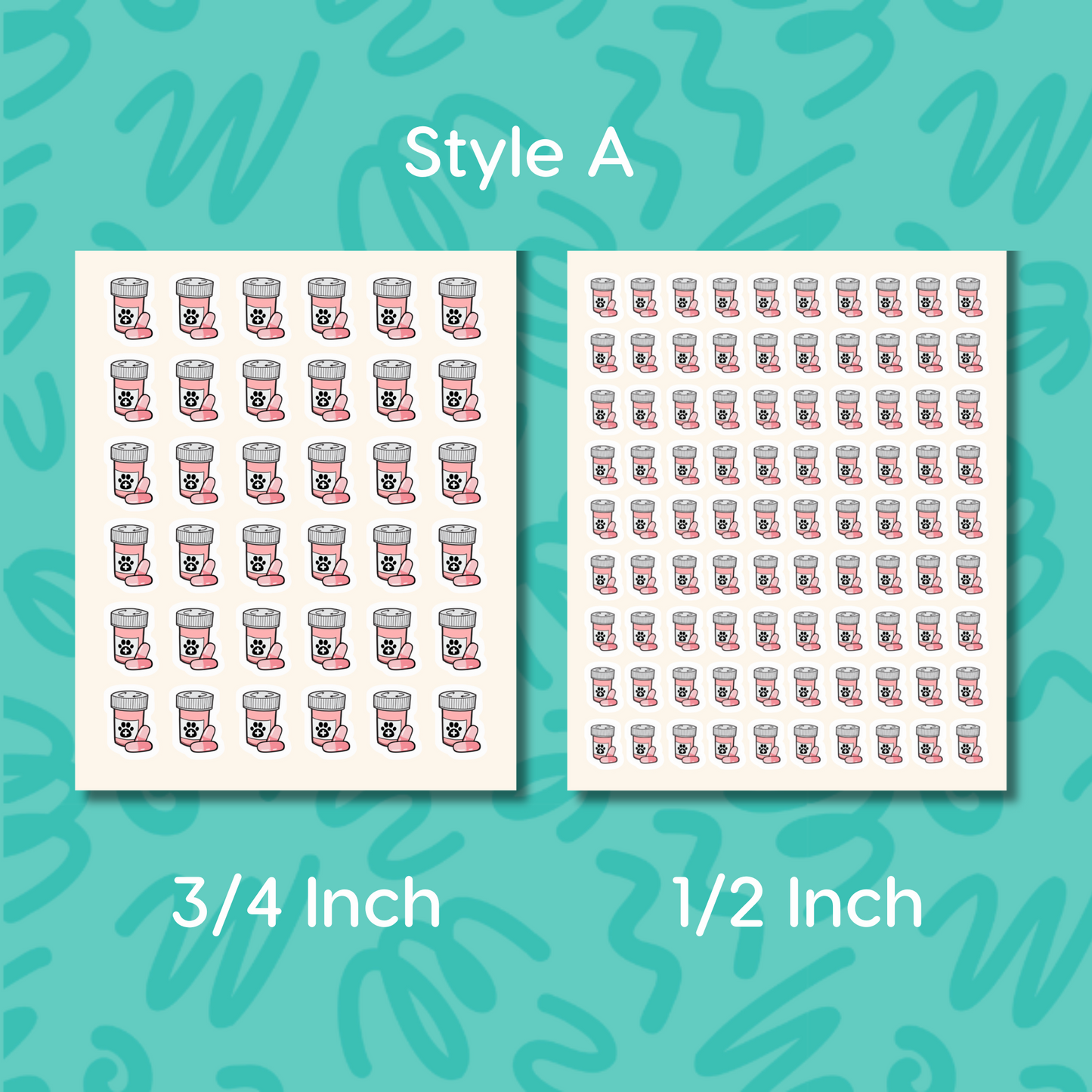 Pet Pill Planner Sticker Medication Reminder Pet Health Label Prescription Refill Calendar