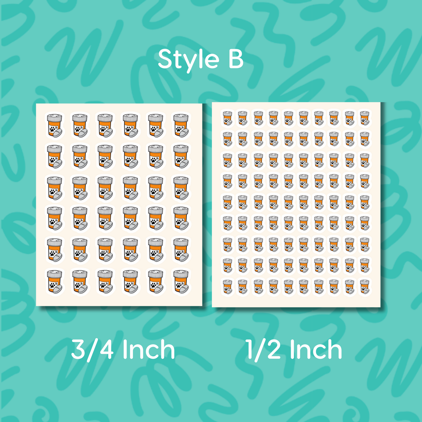 Pet Pill Planner Sticker Medication Reminder Pet Health Label Prescription Refill Calendar