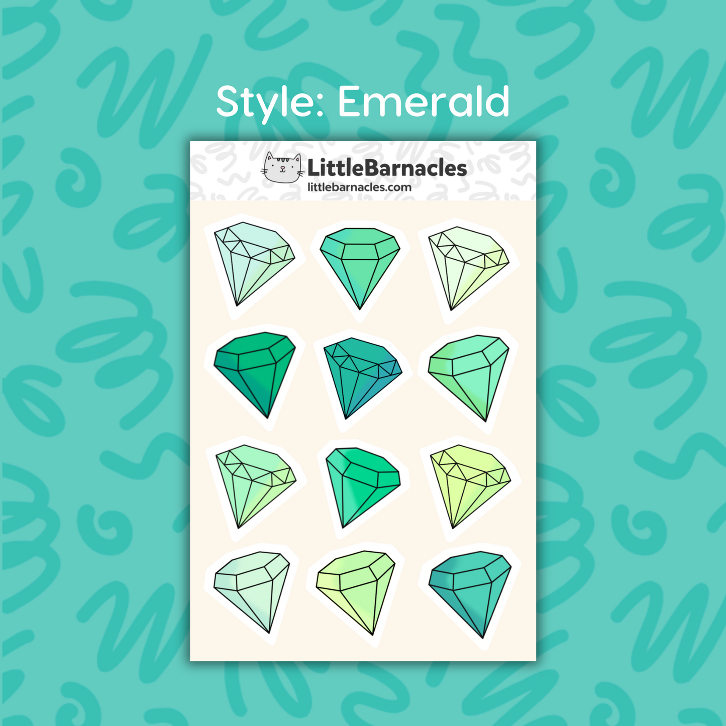 Mini Gemstone Sticker Sheet Crystal Gem Jewel Sticker Small Sticker