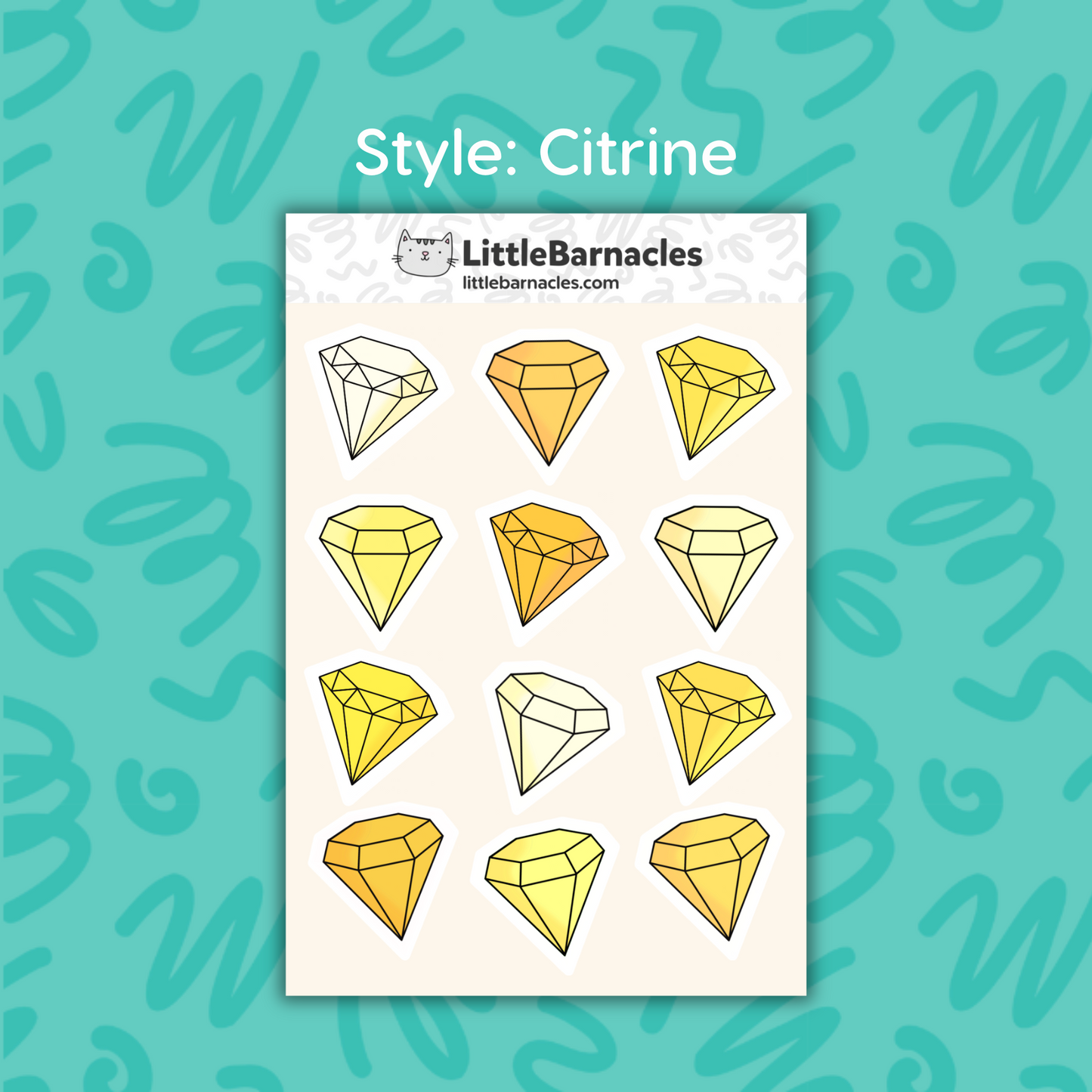 Mini Gemstone Sticker Sheet Crystal Gem Jewel Sticker Small Sticker