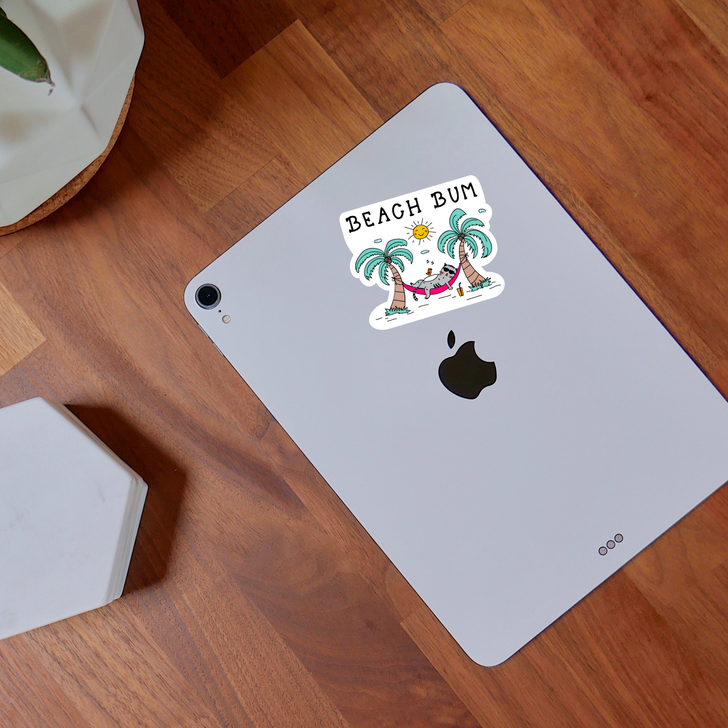 Beach Bum Cat Sticker Funny Cat
