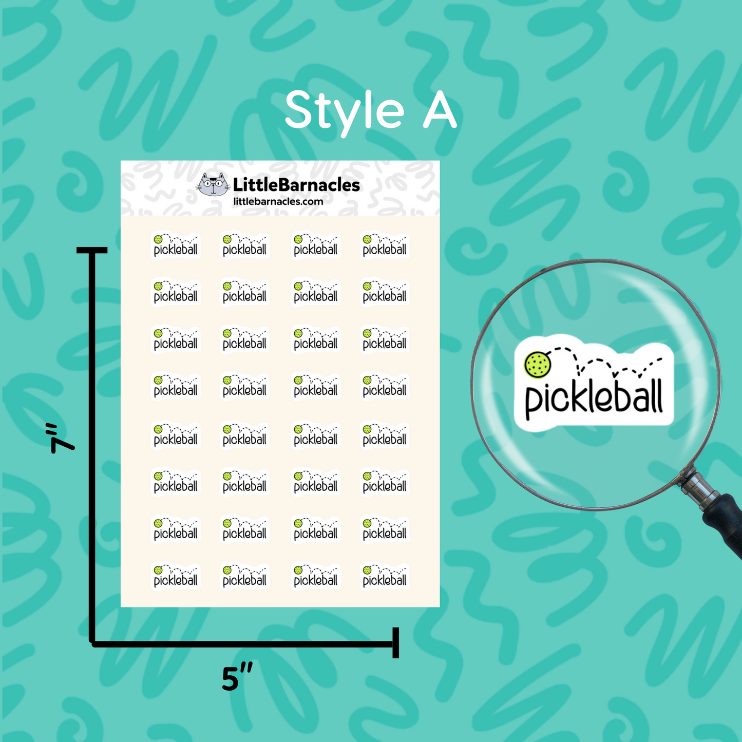 Mini Pickleball Planner Sticker 3/4” Sticker Pickleball Icon Calendar Sticker