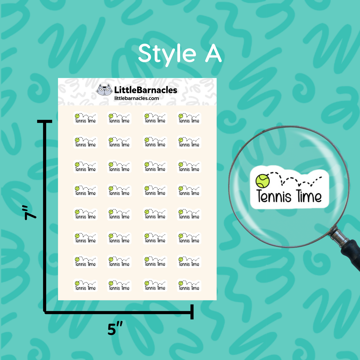 Mini Tennis Planner Sticker Tennis Ball Sticker Calendar
