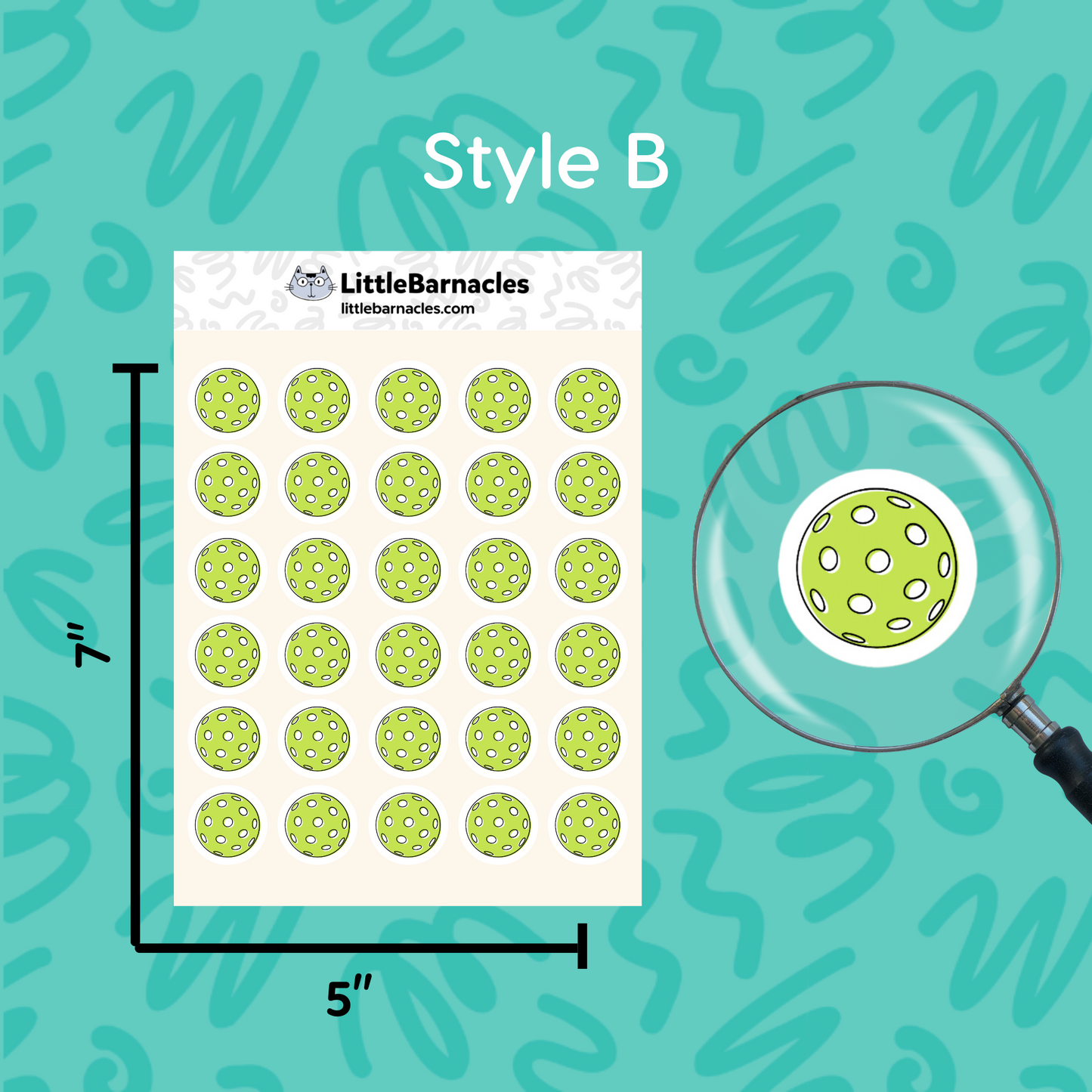 Mini Pickleball Planner Sticker 3/4” Sticker Pickleball Icon Calendar Sticker