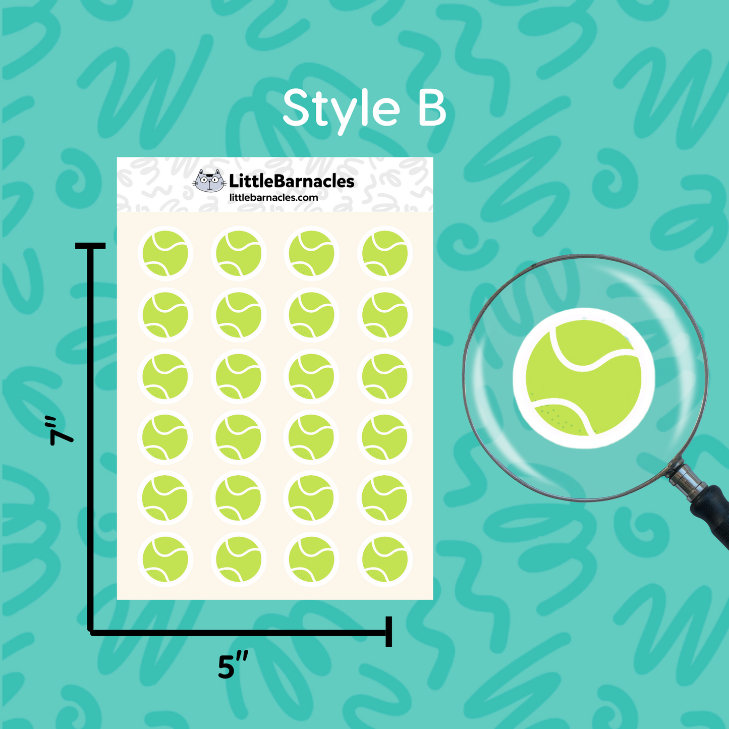 Mini Tennis Planner Sticker Tennis Ball Sticker Calendar