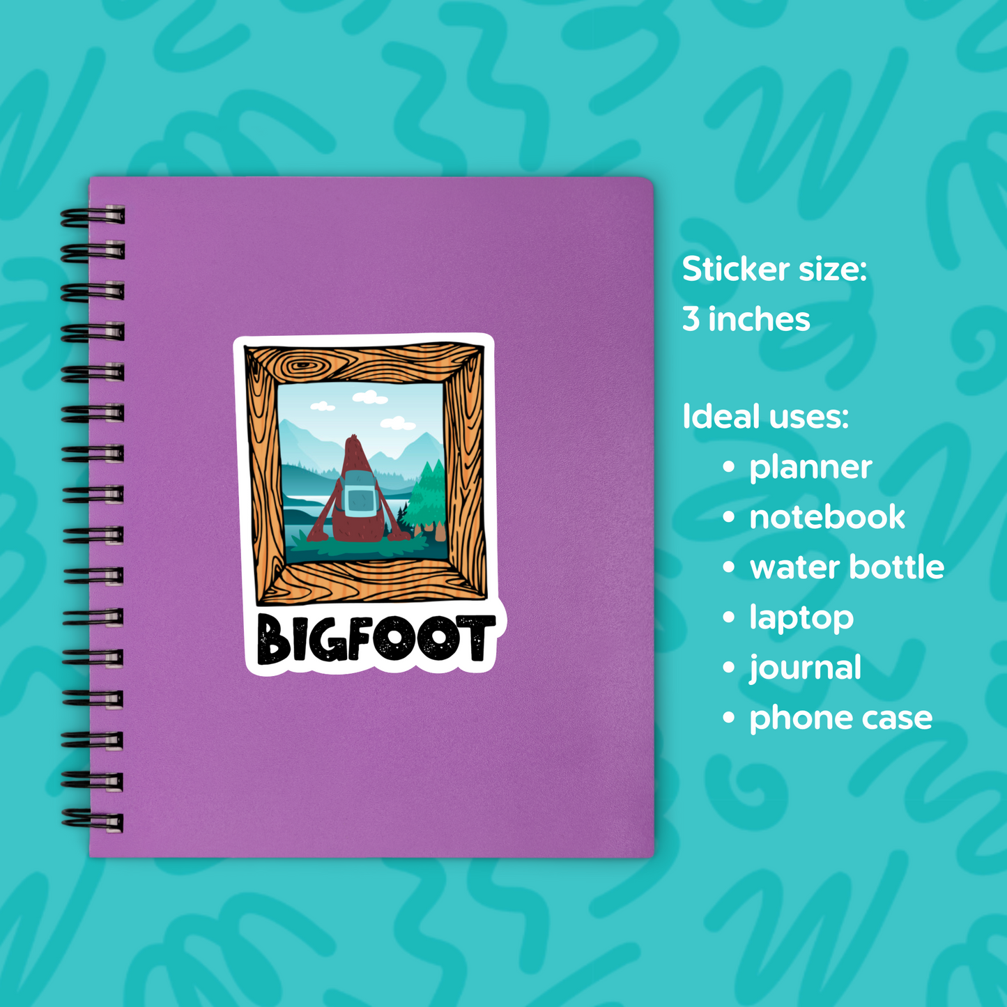 Bigfoot Portrait Sticker Sasquatch Sticker Cryptid