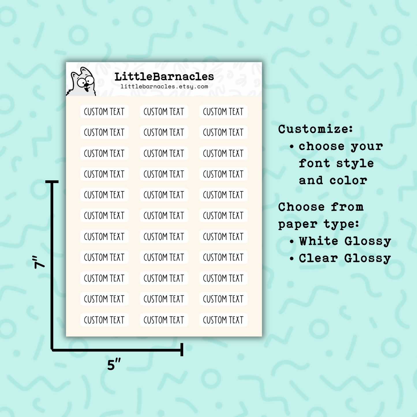 Custom Text Planner Sticker Personalized Word Label Calendar Sticker Custom Name Label Home Organization Customizable Sticker