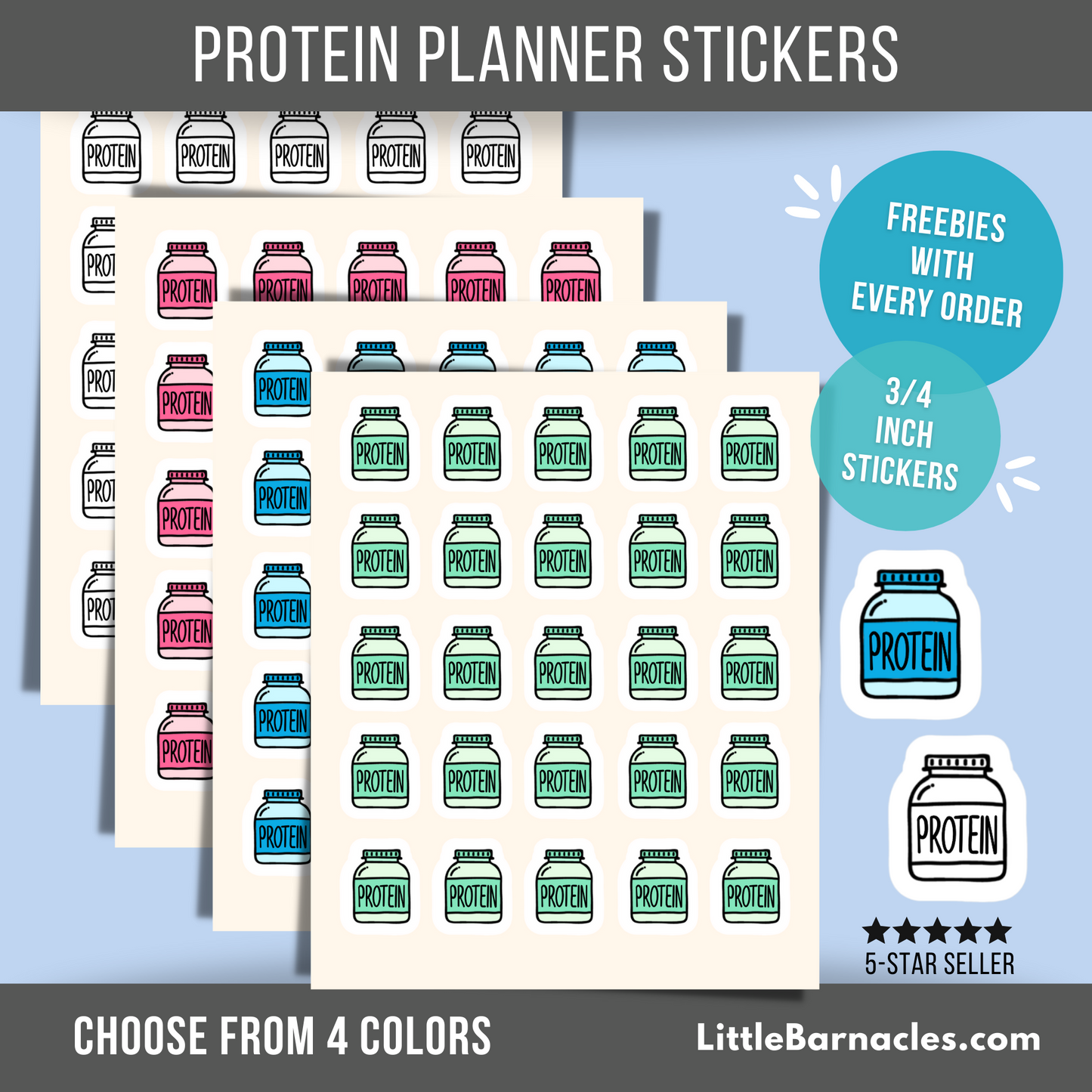 Protein Shake Planner Sticker Exercise Sticker Protein Reminder Health Sticker Workout Reminder Weight Loss Journal or Calendar