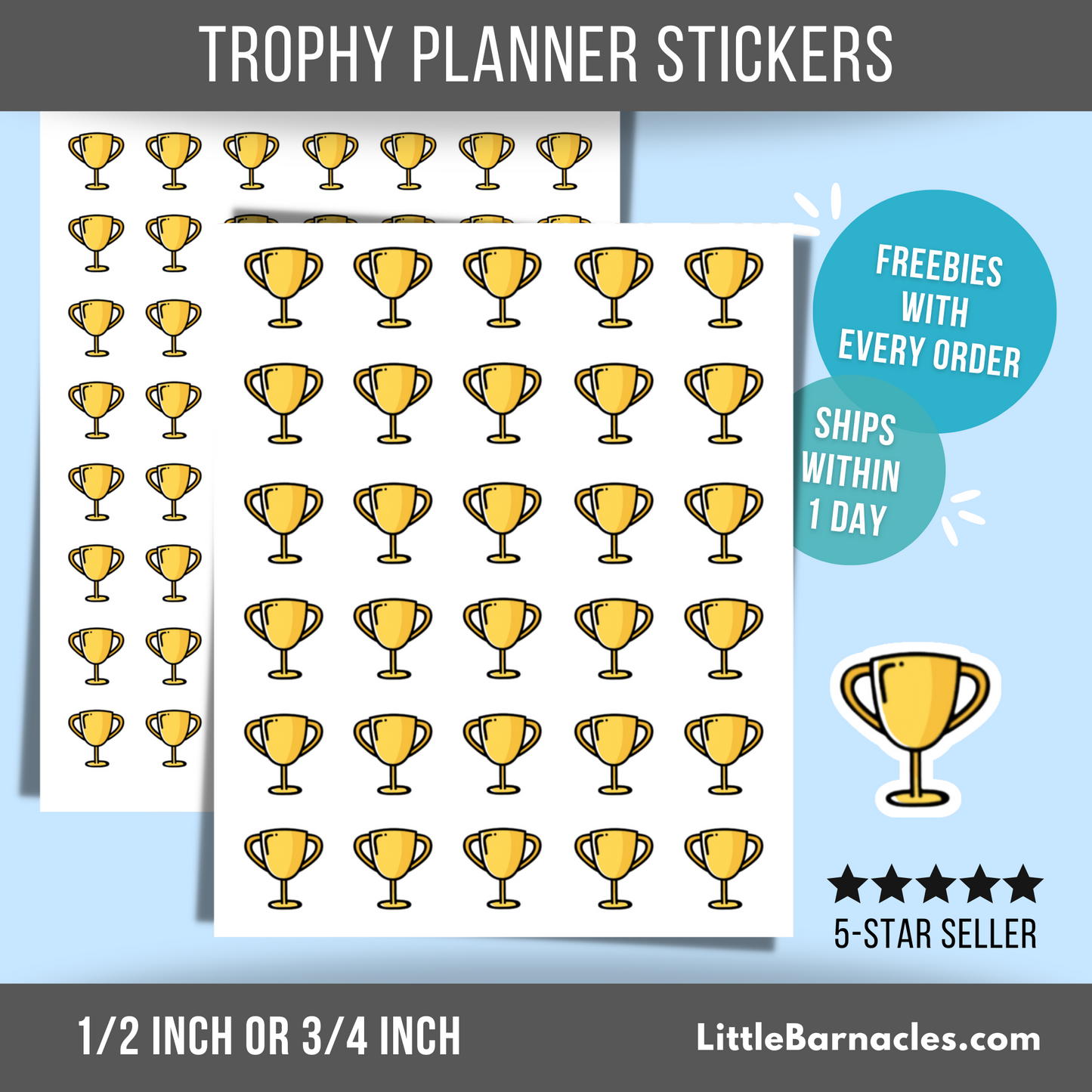 Trophy Sticker Sport Sticker Award Sticker Competition Reminder Sporing Event Sticker for Planner Sticker for Journal or Calendar