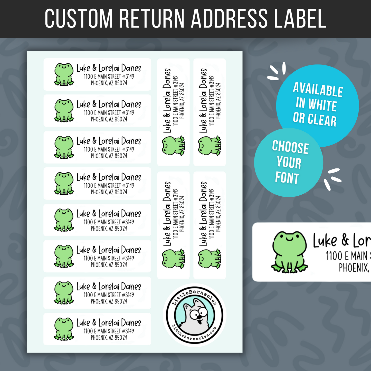 Custom Address Labels, Return Address Labels, Personalized Mailing Labels, Return Address Stickers, Customizable Address Label Frog