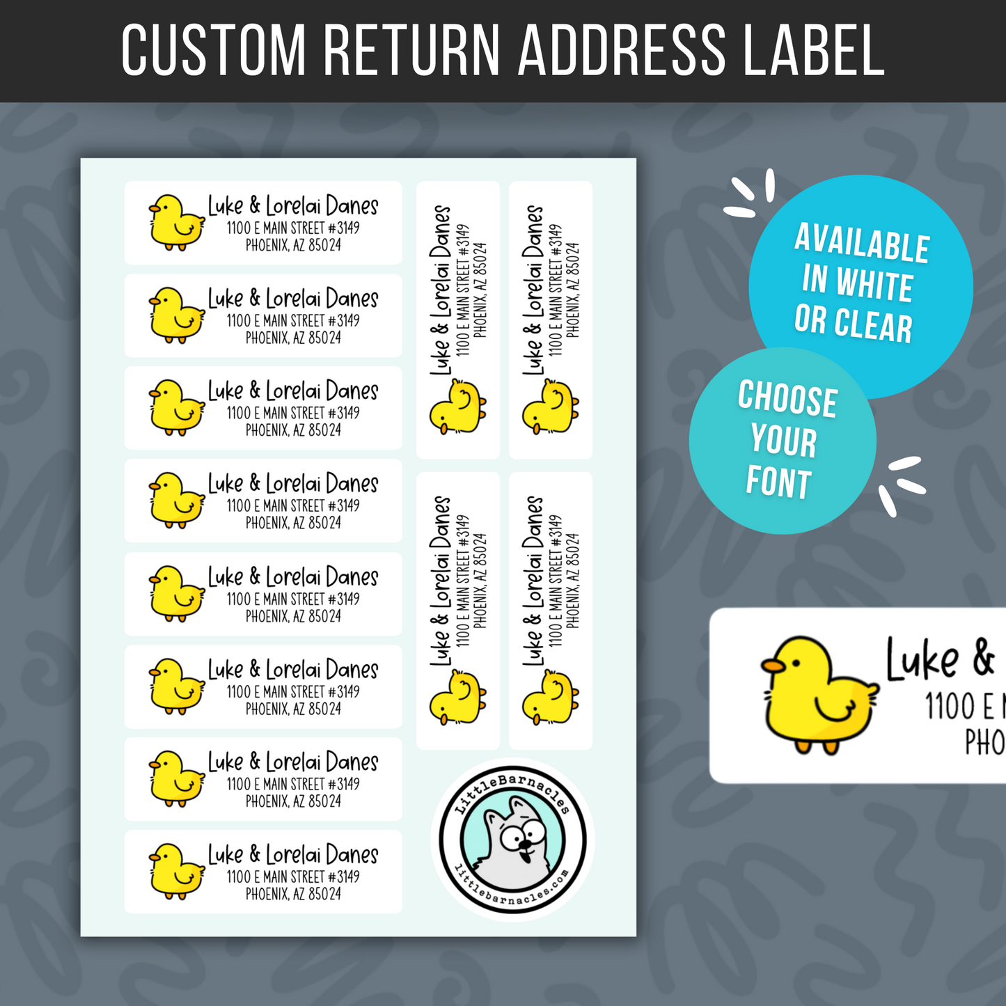 Duck Custom Address Labels, Return Address Labels, Personalized Mailing Labels