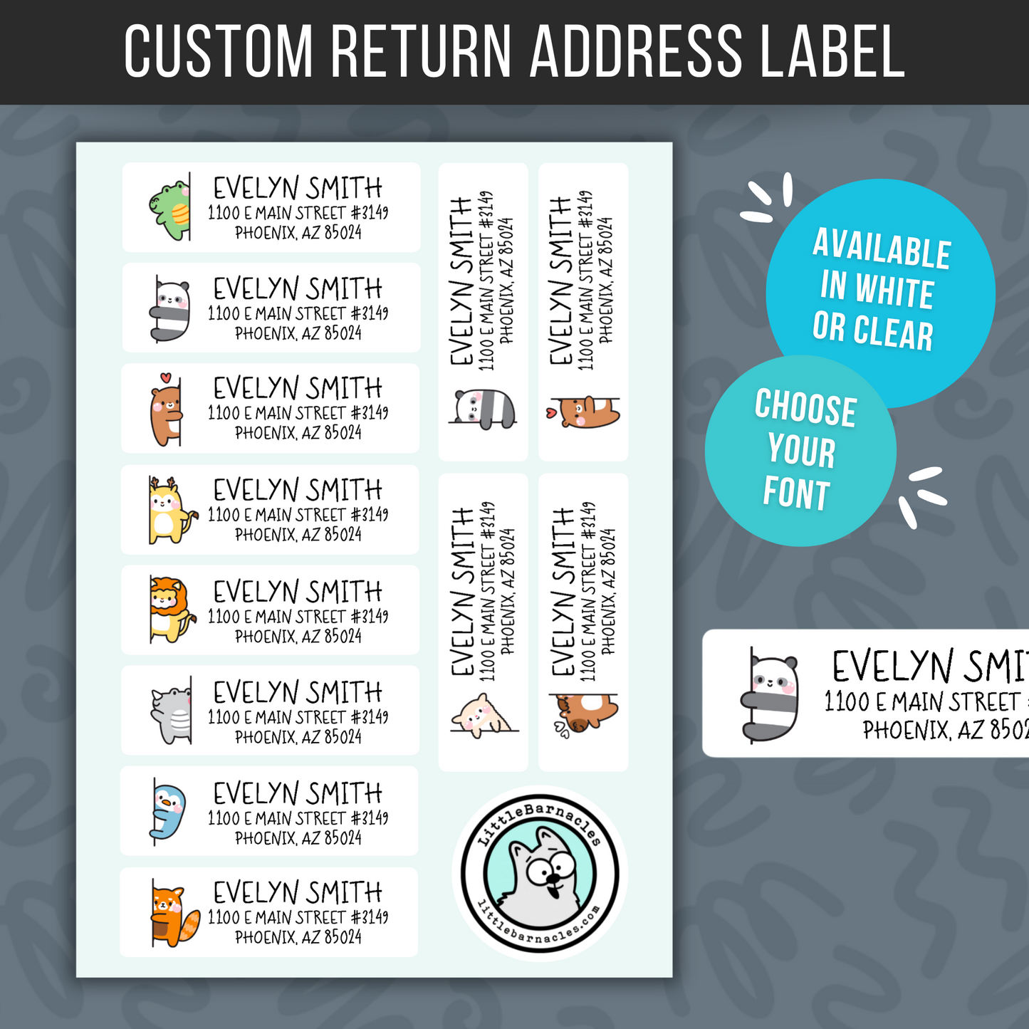 Custom Address Labels, Return Address Labels, Personalized Mailing Labels, Return Address Stickers, Customizable Address Labels Zoo Animals
