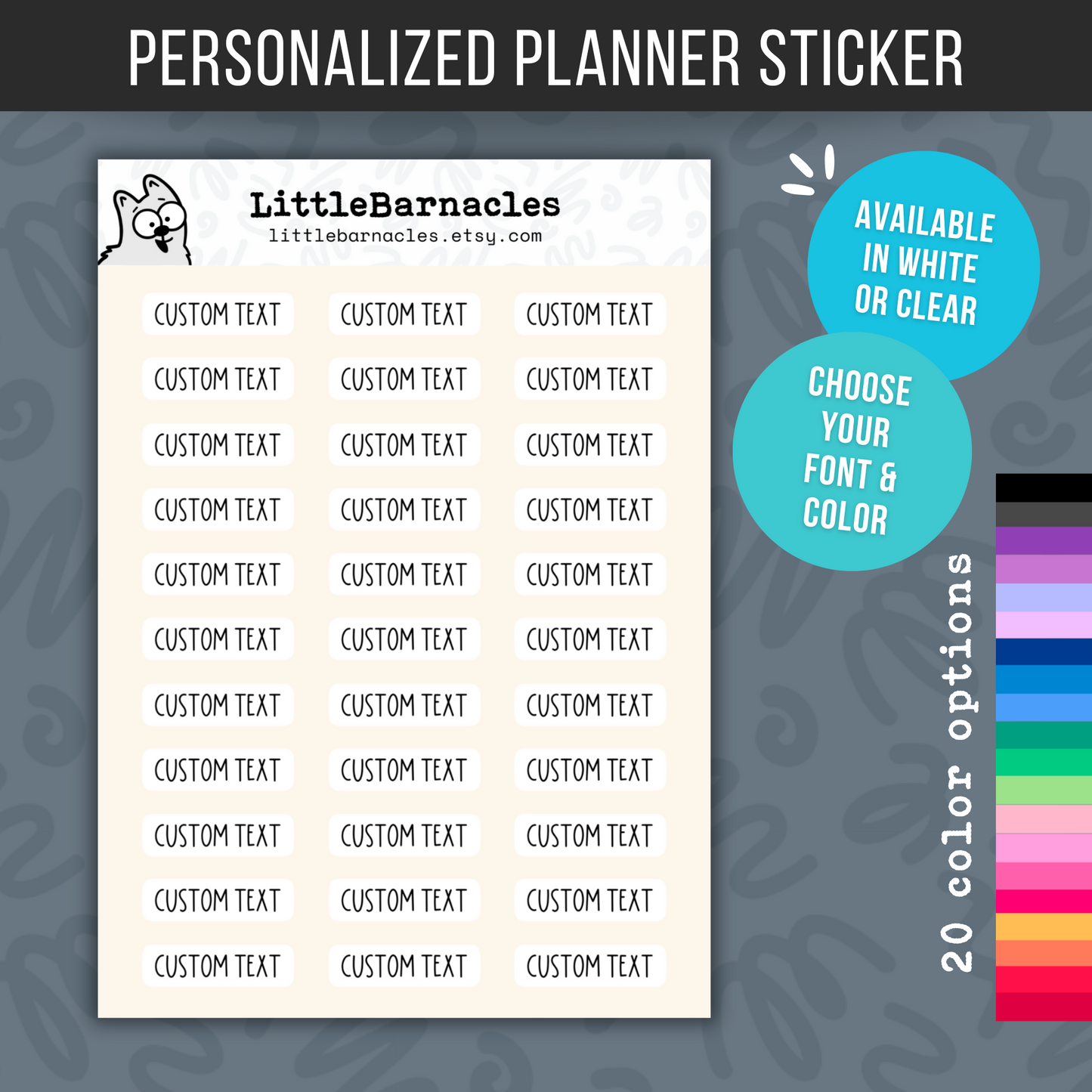 Custom Text Planner Sticker Personalized Word Label Calendar Sticker Custom Name Label Home Organization Customizable Sticker