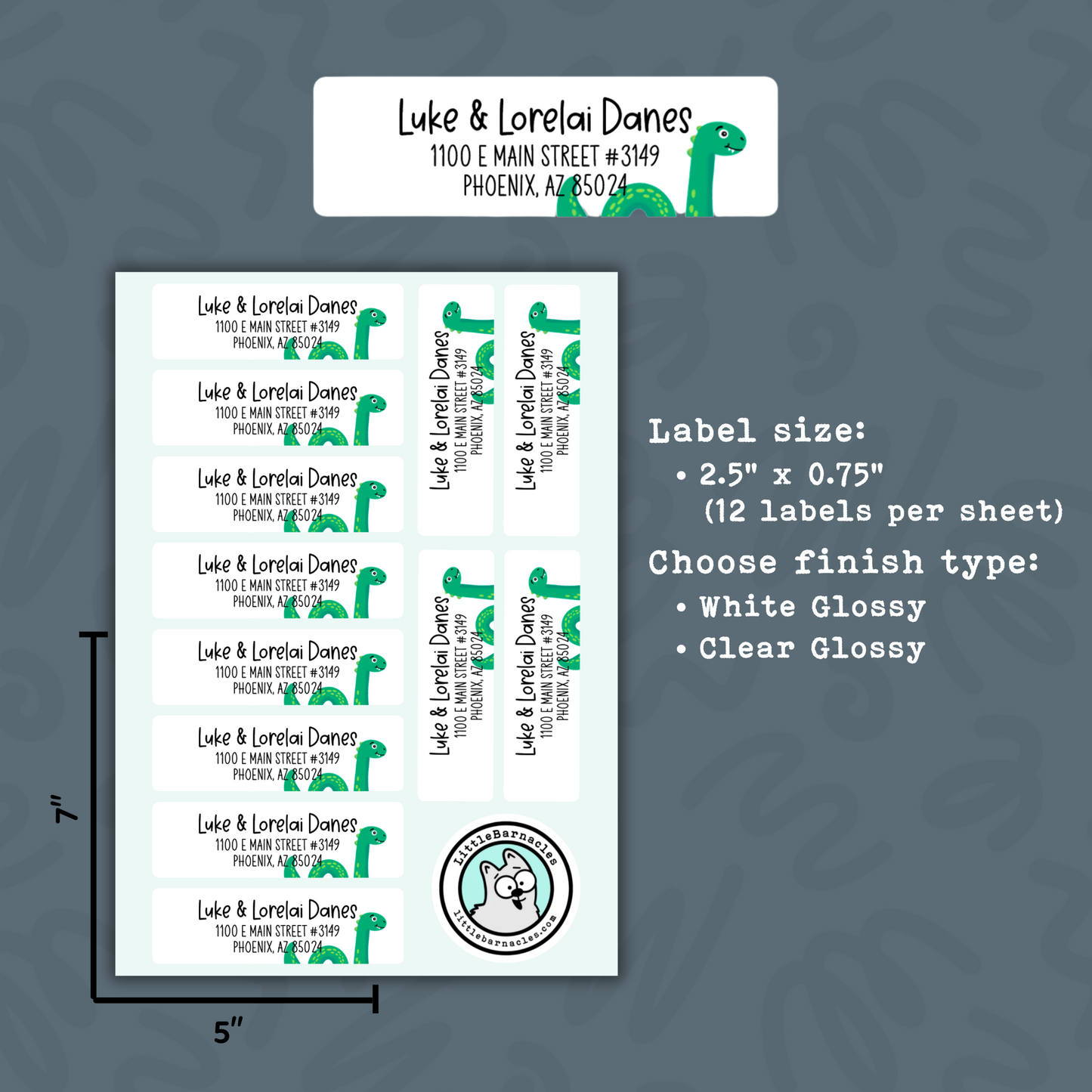 Custom Address Label, Return Address Label, Personalized Mailing Label, Return Address Sticker, Customizable Address Loch Ness Monster