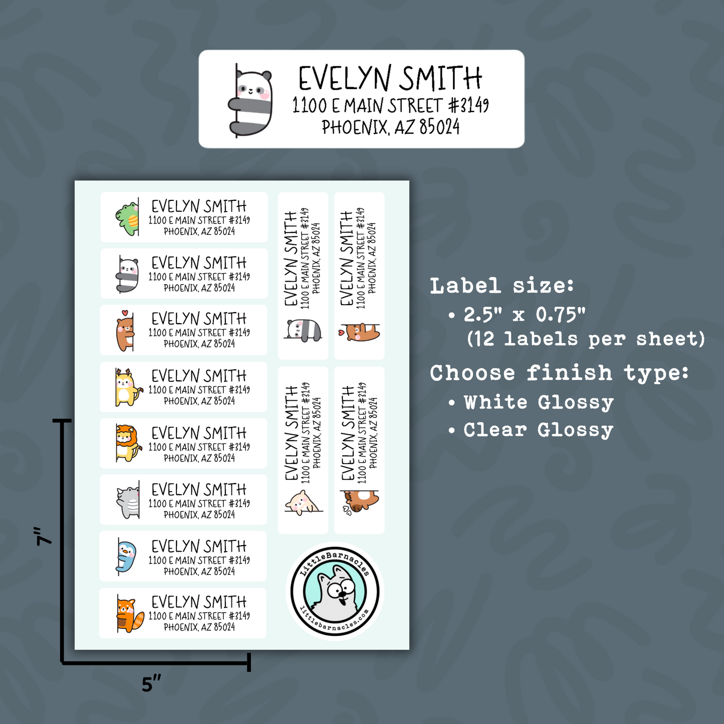 Custom Address Labels, Return Address Labels, Personalized Mailing Labels, Return Address Stickers, Customizable Address Labels Zoo Animals
