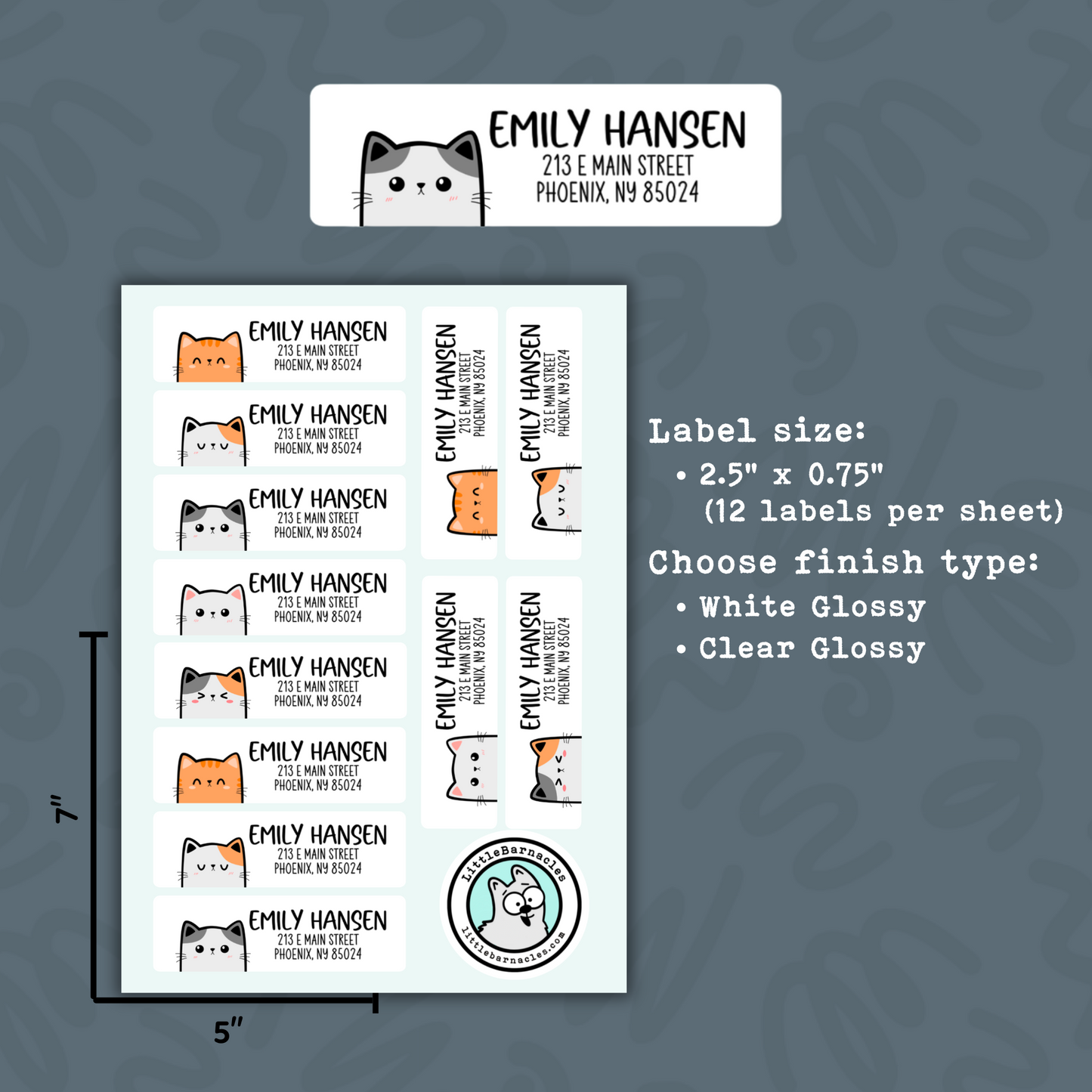 Multi Cat Faces Custom Address Labels Return Address Labels Personalized Mailing Labels Cat Return Label