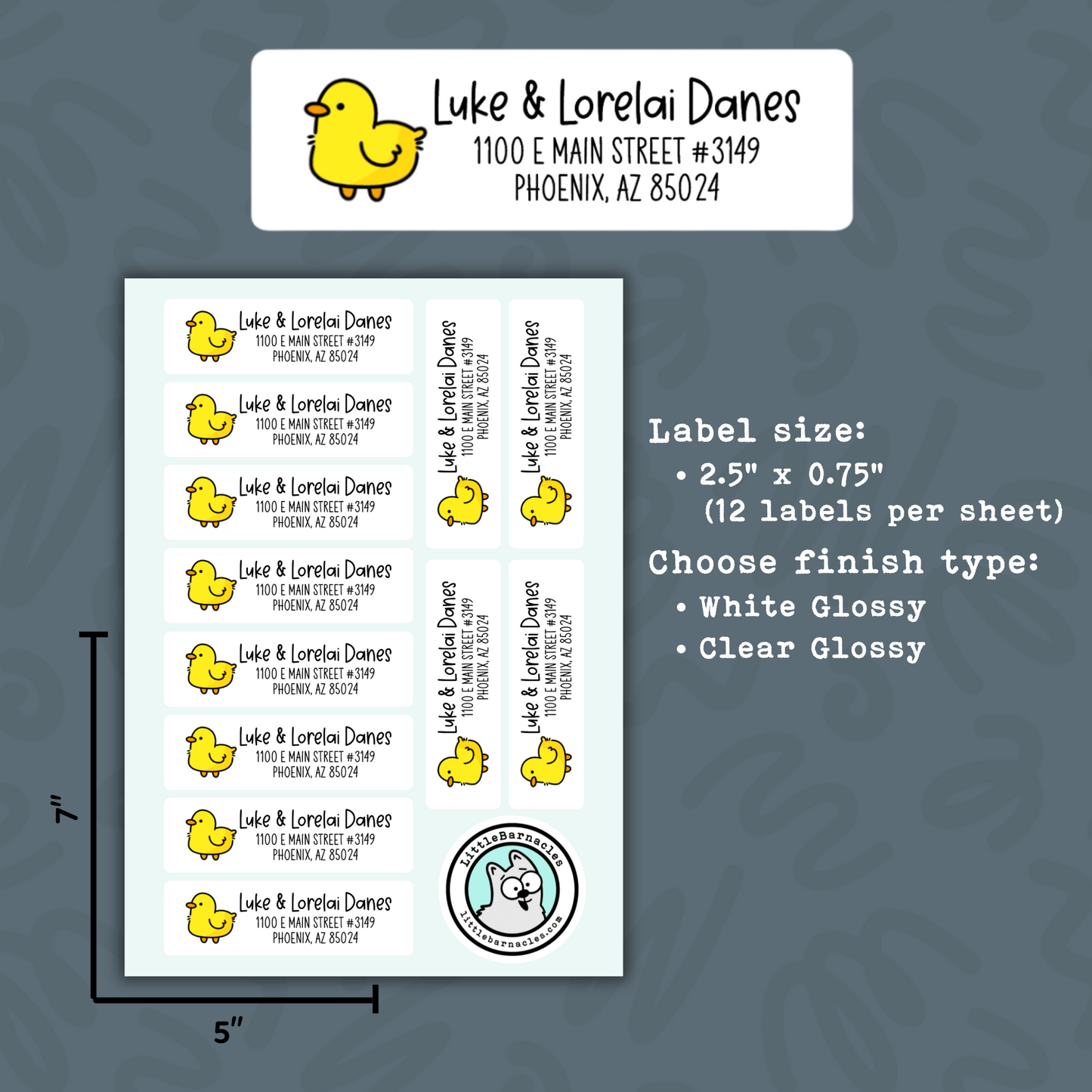 Duck Custom Address Labels, Return Address Labels, Personalized Mailing Labels
