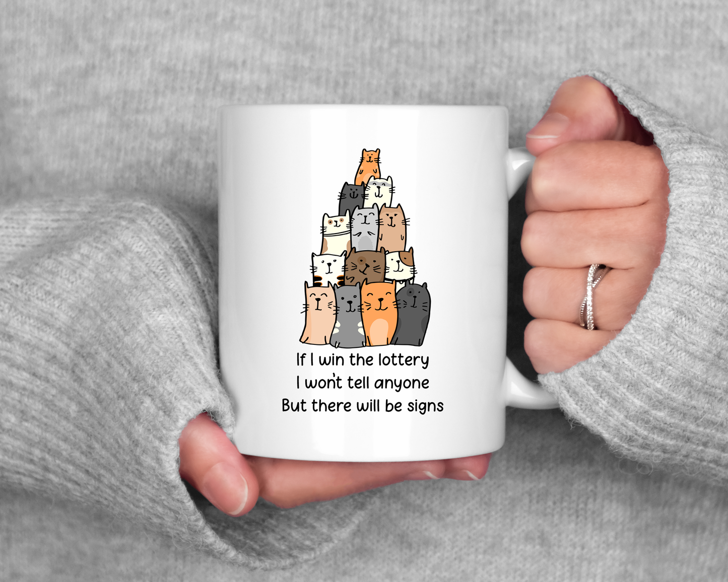 Lottery Cats Mug Funny Cat Coffee Cup Lottery Meme Cat Lovers Mug Cat Mom Gift