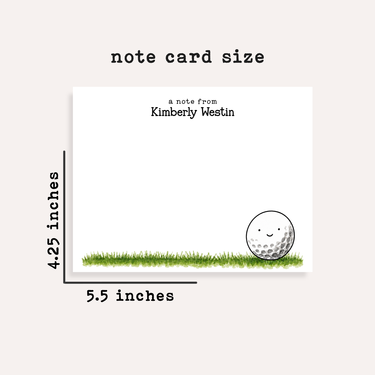 Personalized Happy Golf Ball Stationery • Golf Cart Notecard Set • Custom Name Note Cards • Golfer Thank You Cards • Golf Gift Set of 12