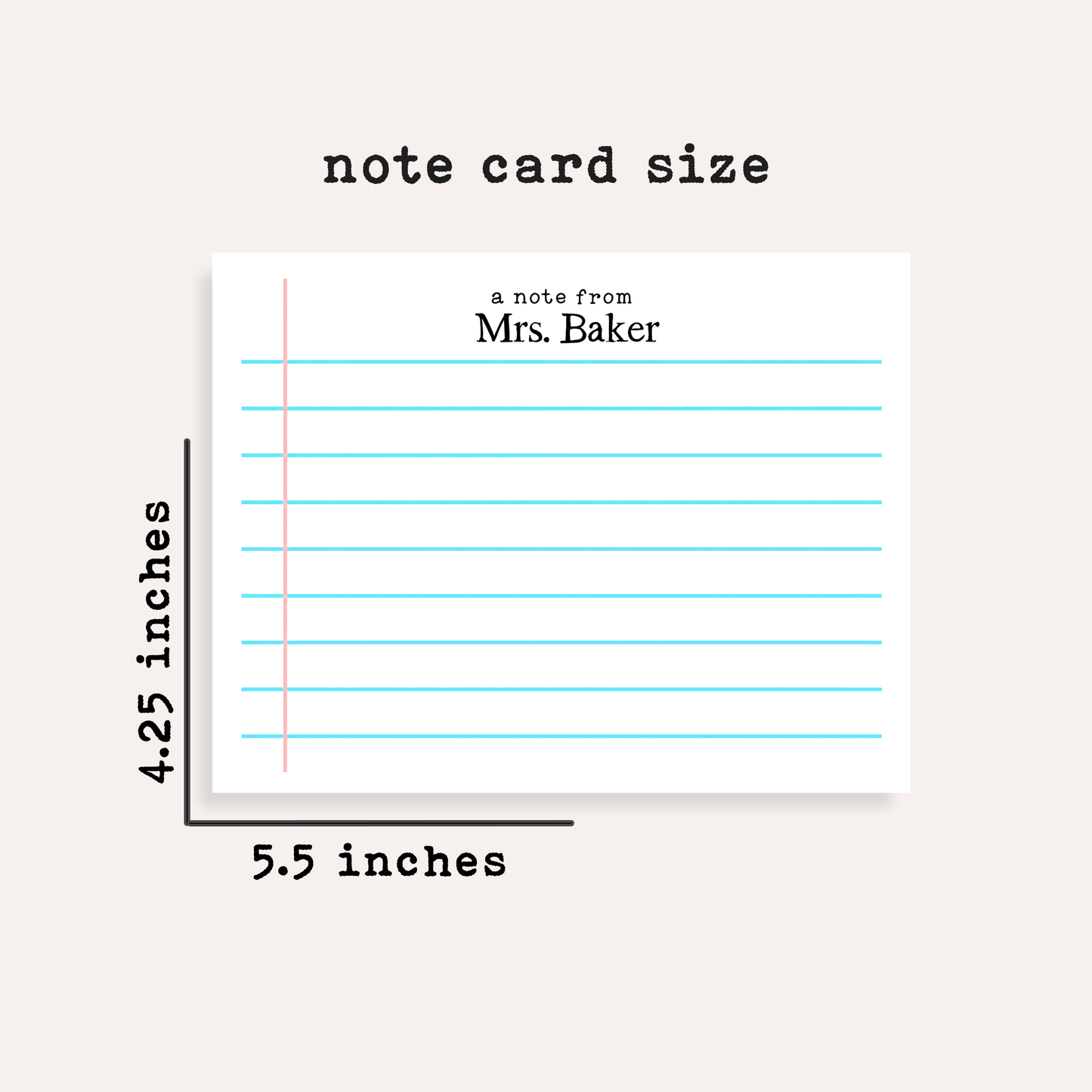 Personalized Teacher Stationery • Loose Leaf Notecard Set • Custom Name Note Cards • Teacher Thank You Cards • Classroom Gift • Set of 12
