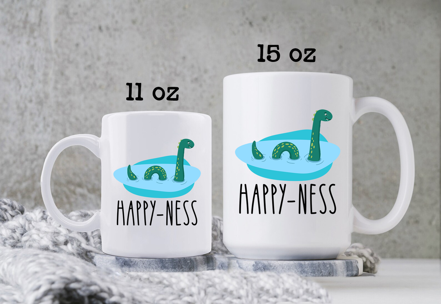 Happy Ness Mug Loch Ness Monster Coffee Cup Cryptid Nessie