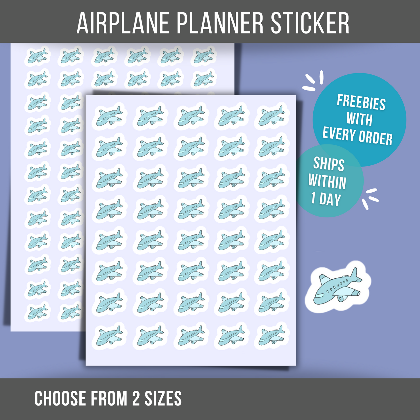 Airplane Travel Planner Sticker Flight Reminder Sticker Vacation Plane Icon Calendar Sticker Mini Stickers