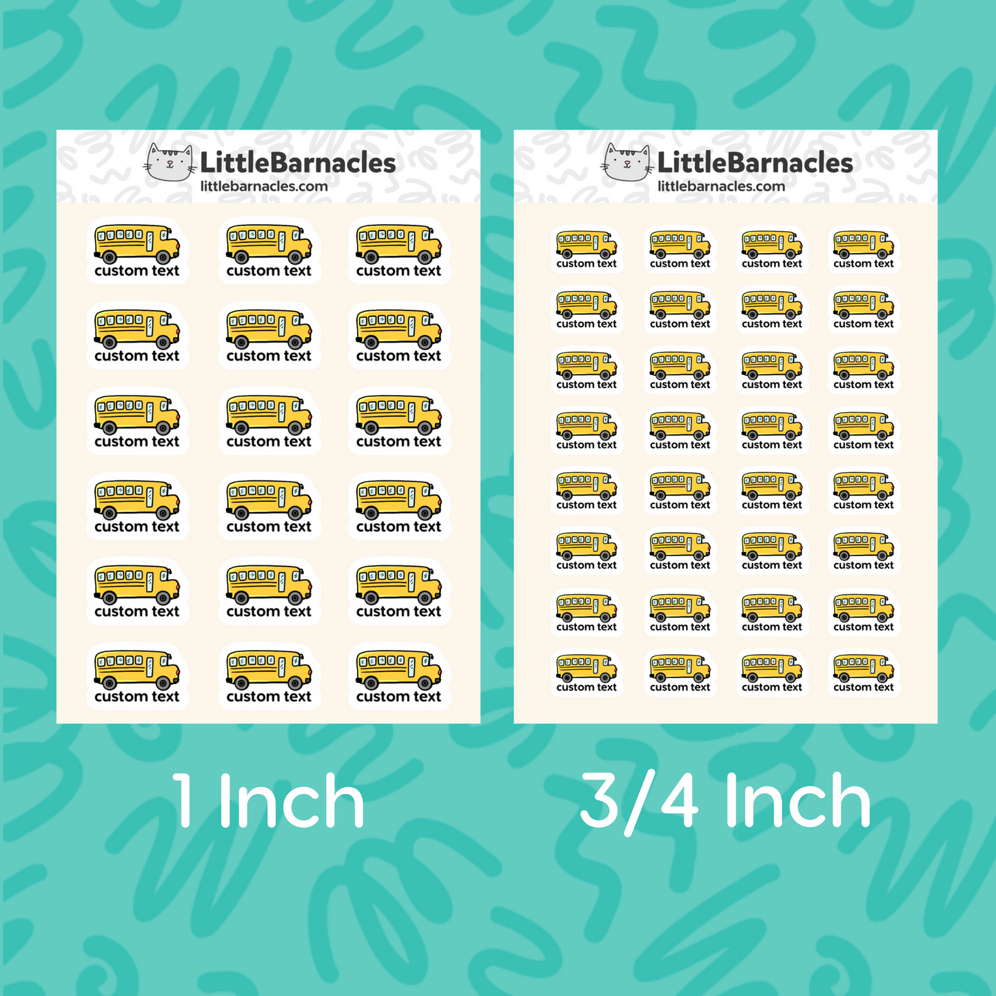 Custom Text School Bus Sticker School Planner Sticker Custom Kid Name Label Personalized Calendar Sticker