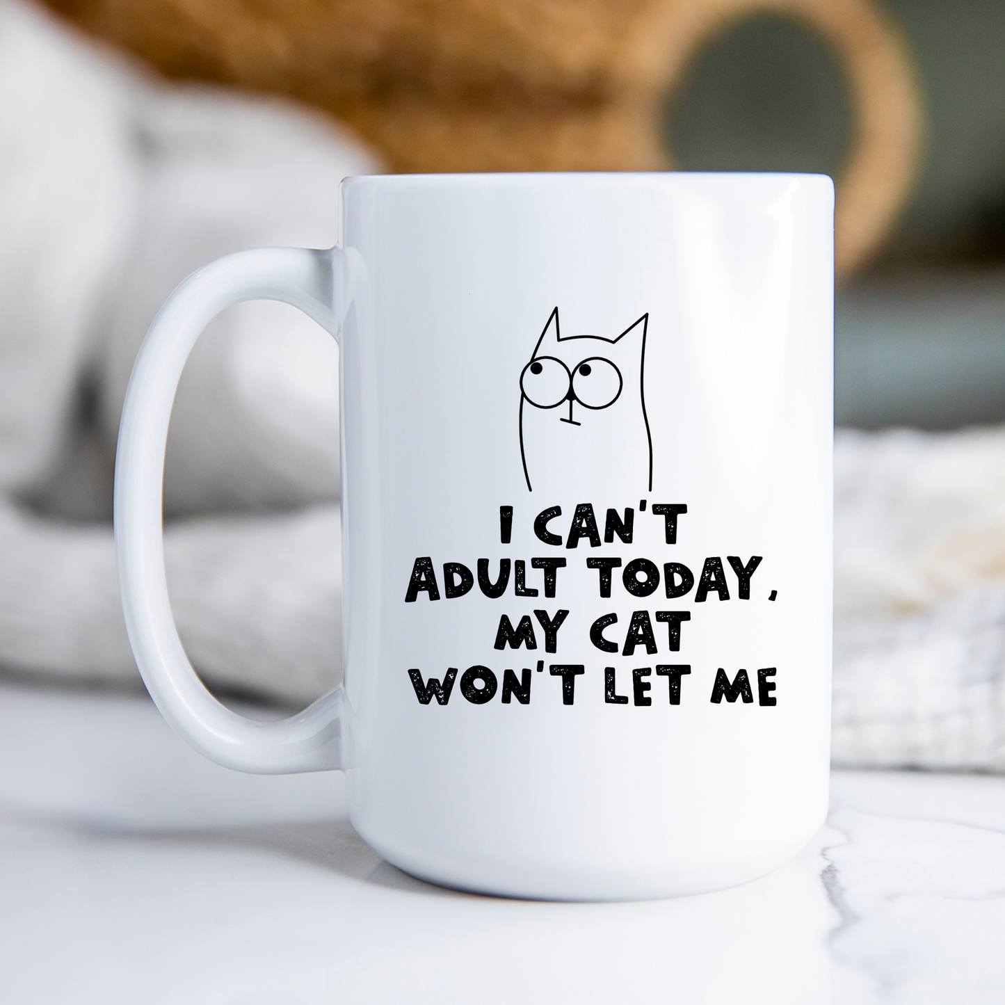I Can't Adult Today Mug Adulting Cat Coffee Cup