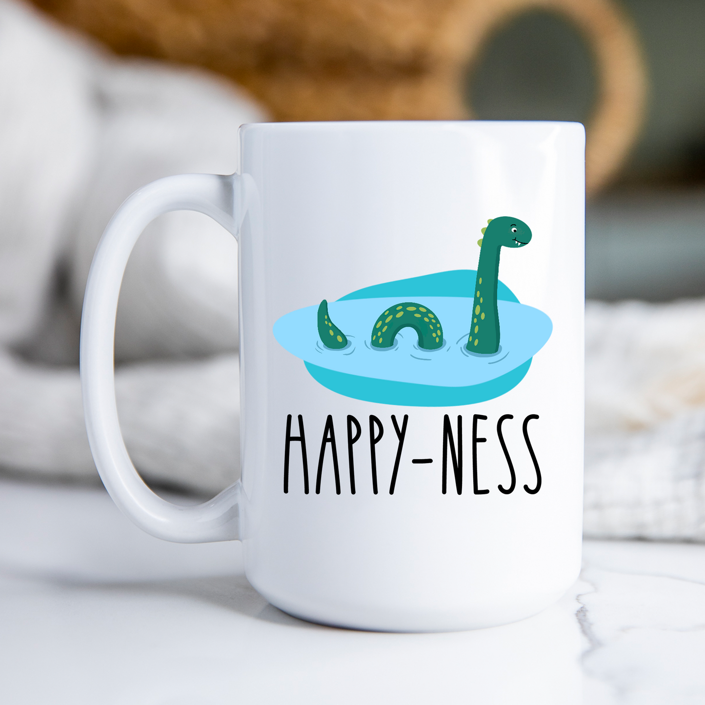 Happy Ness Mug Loch Ness Monster Coffee Cup Cryptid Nessie