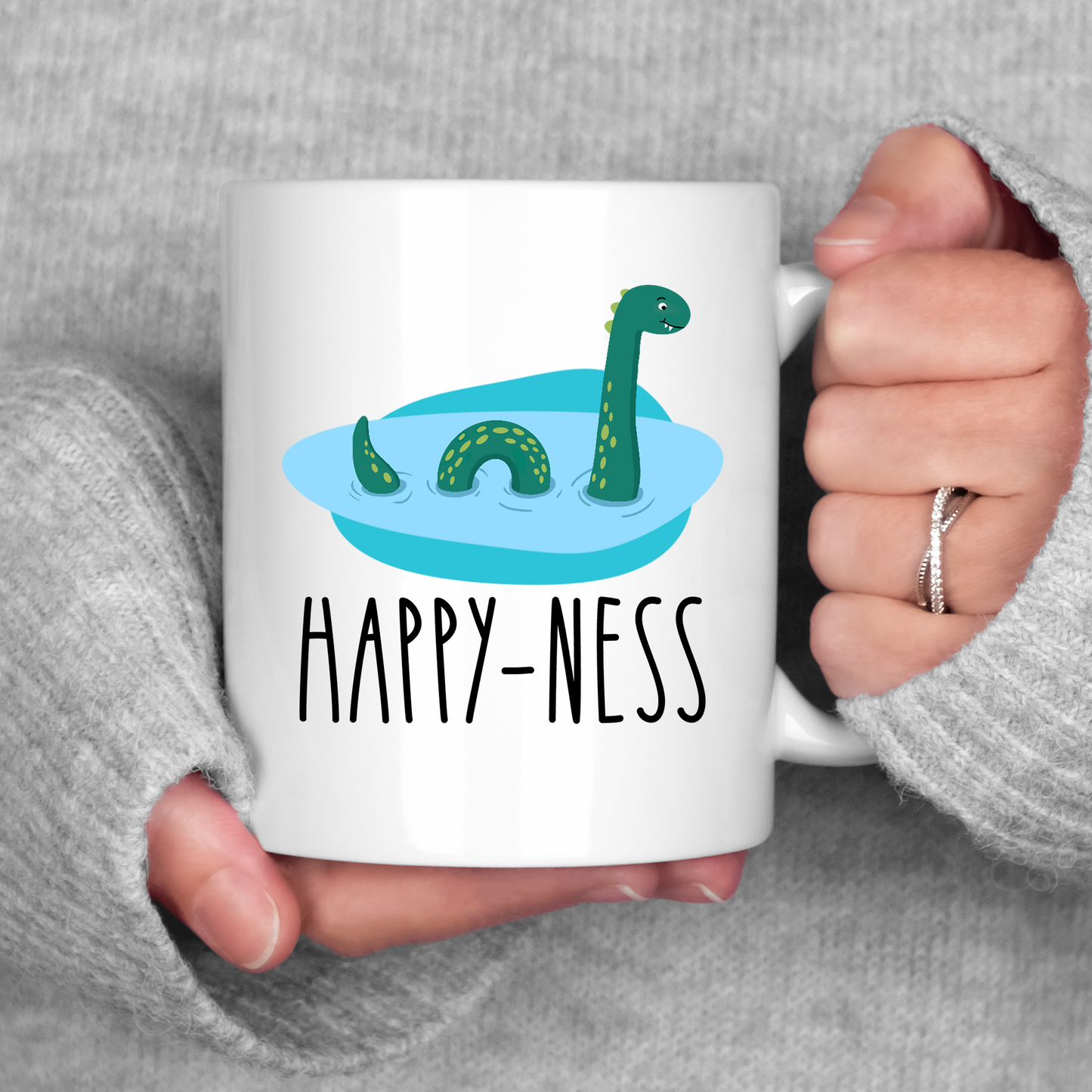 Happy Ness Mug Loch Ness Monster Coffee Cup Cryptid Nessie