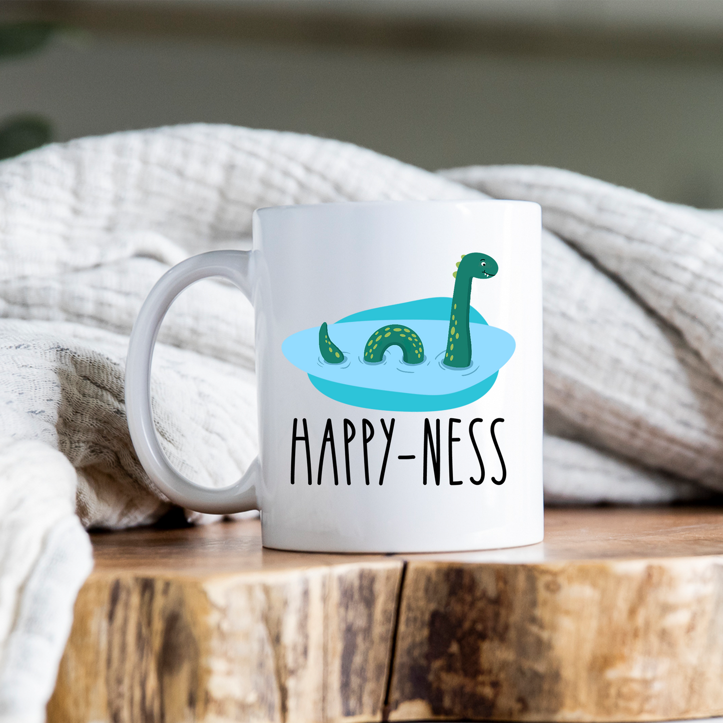 Happy Ness Mug Loch Ness Monster Coffee Cup Cryptid Nessie