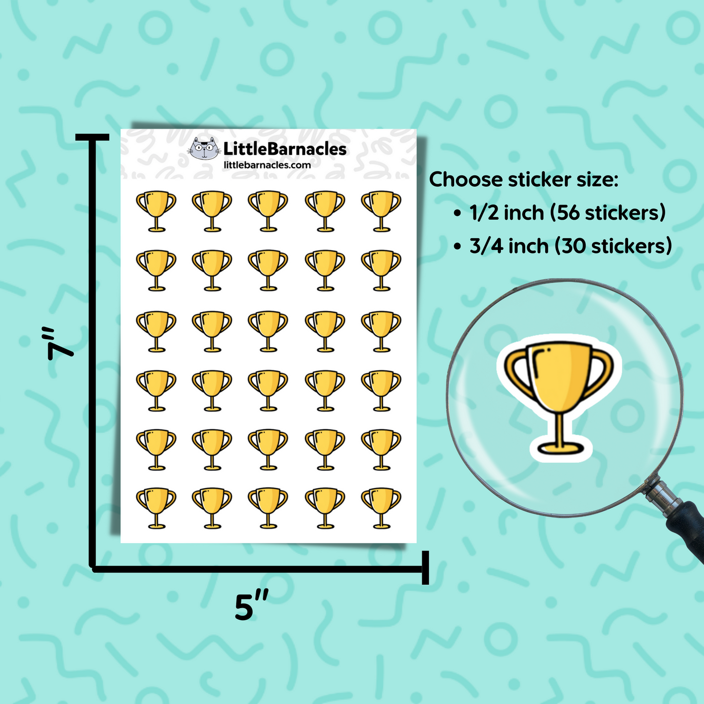 Trophy Sticker Sport Sticker Award Sticker Competition Reminder Sporing Event Sticker for Planner Sticker for Journal or Calendar