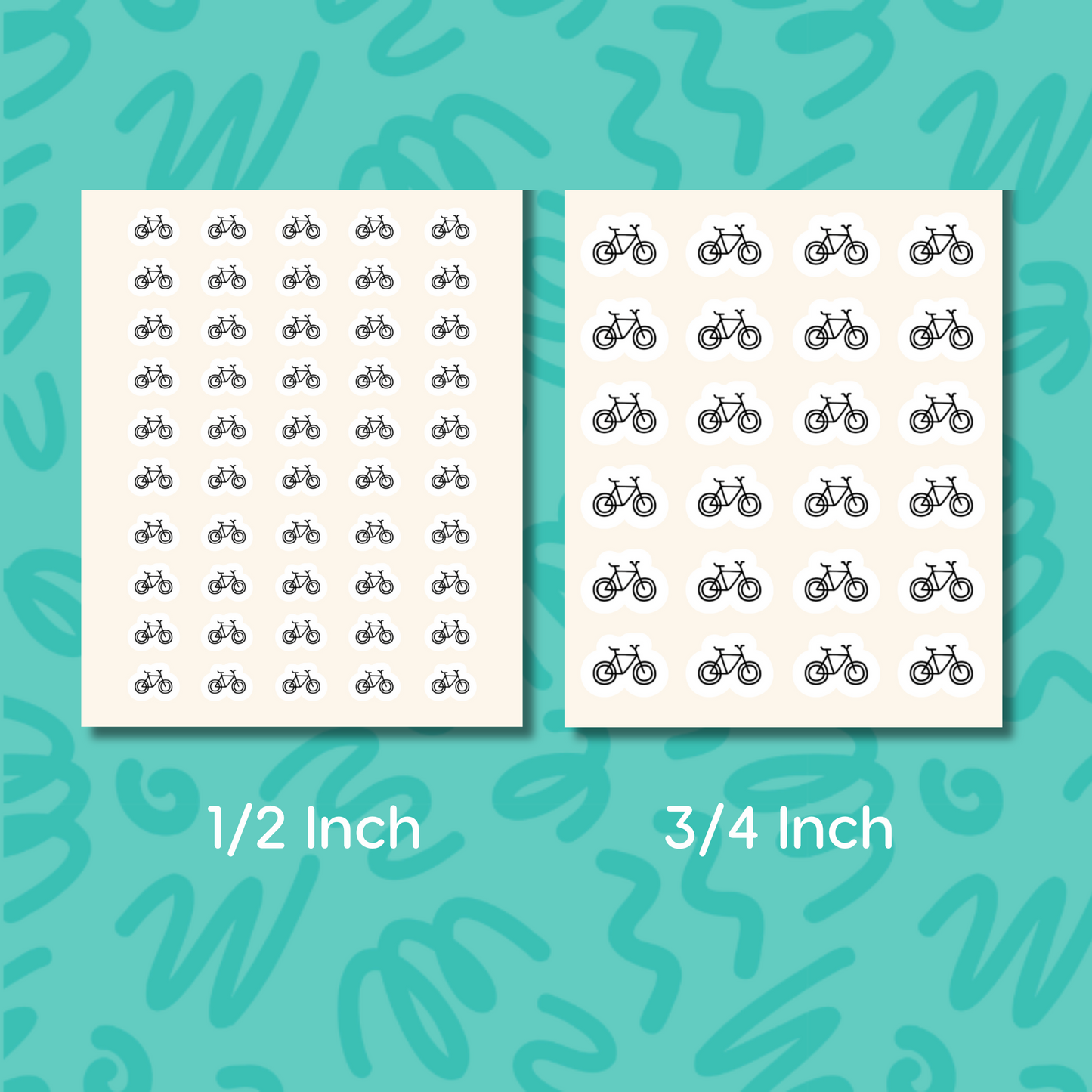 Bike Planner Stickers Sport Sticker Bicycle Sticker Cycling Sticker for Cyclists Workout Tracker Mini Stickers for Journal or Calendar
