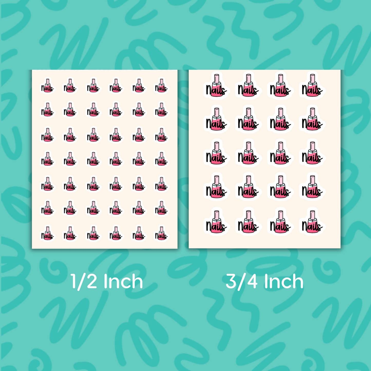 Nail Planner Sticker Nail Appointment Reminder Sticker Manicure Sticker Beauty Mini Sticker Fresh Nails Icon Sticker for Calendar