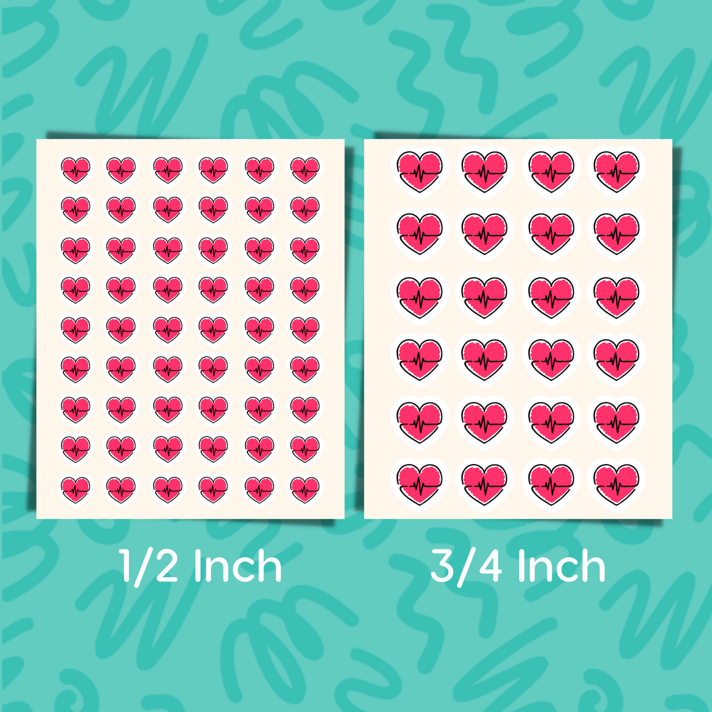 Exercise Planner Sticker Heart Cardio Fitness Sticker Heart Treadmill Reminder for Runners