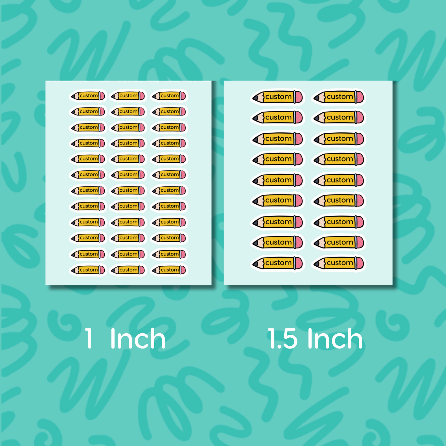 Custom Pencil Name Label Sticker • School Planner Sticker • Kid Name Label • Daycare Organization Label • Personalized Calendar Sticker