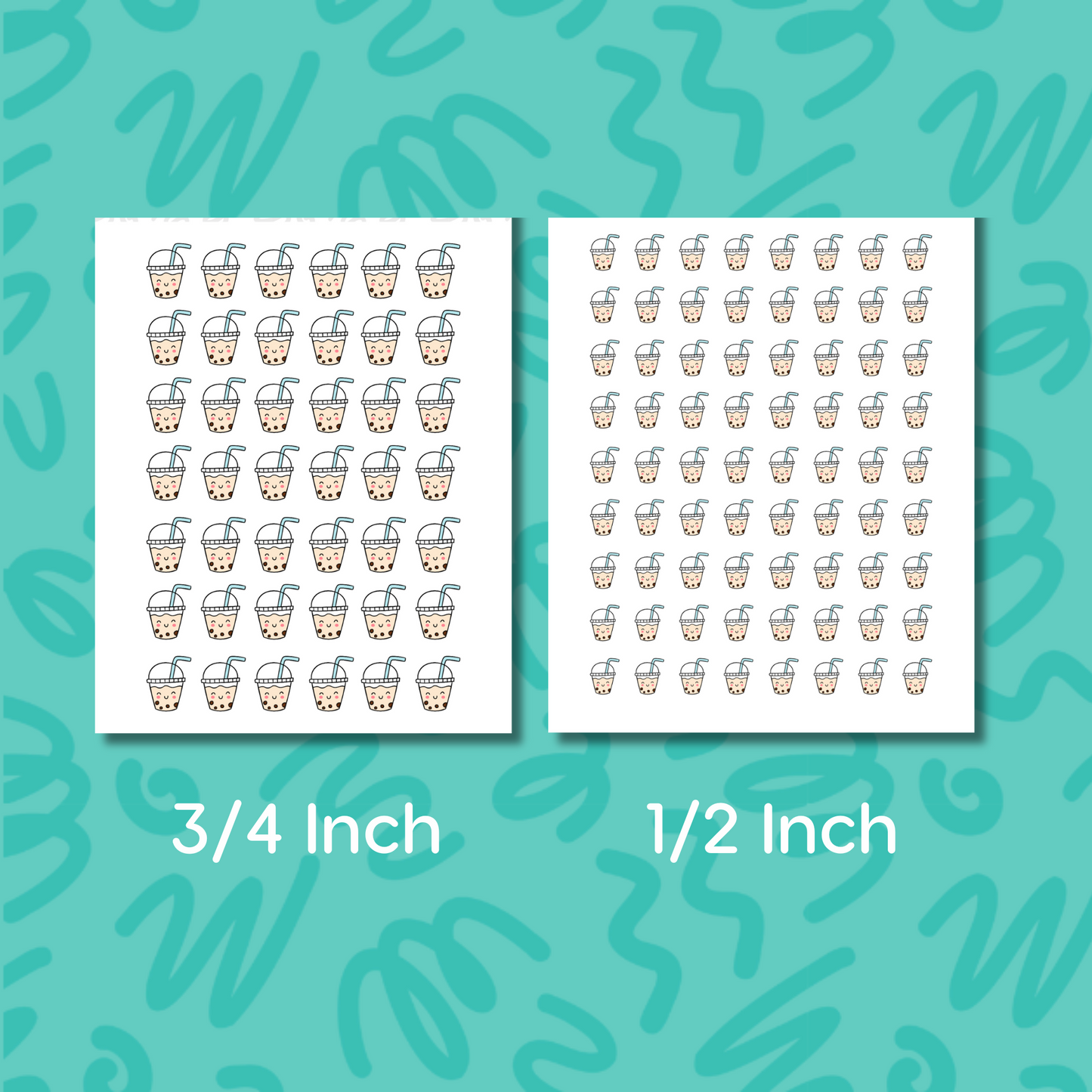 Mini Boba Tea Planner Sticker Bubble Tea Sticker Tiny Boba Icon