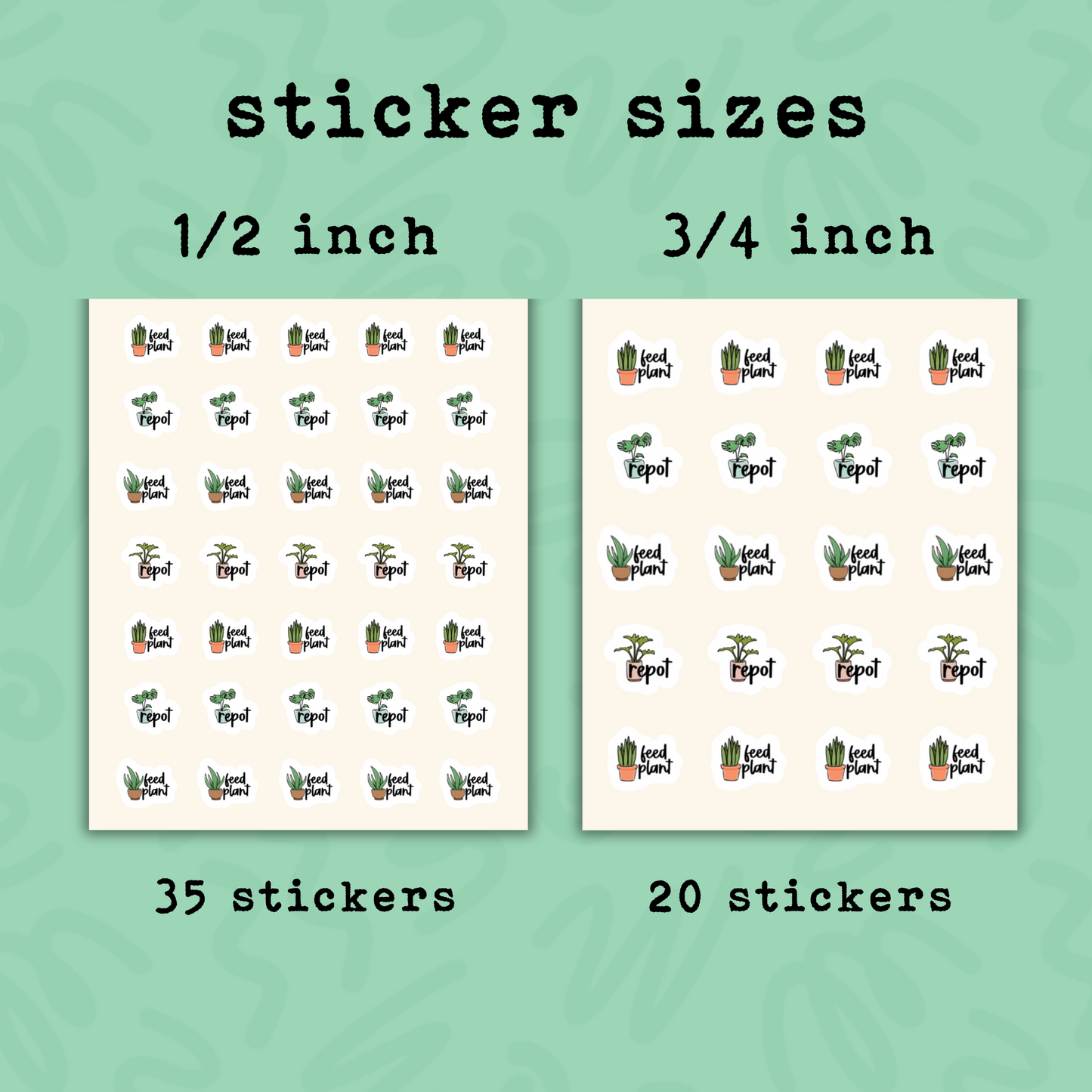 Houseplant Planner Stickers Gardener Planting Stickers Plant Reminder Garden Planner Reminder Label Calendar Mini Stickers