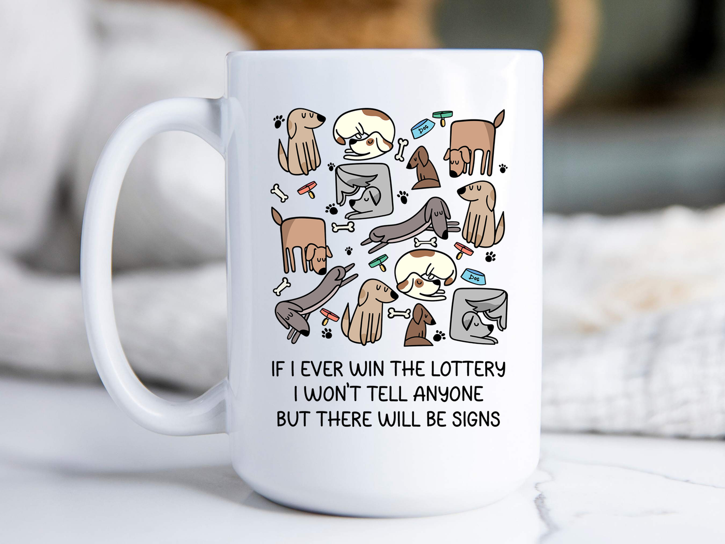 Lottery Dog Mug Funny Dog Coffee Cup Lottery Meme Dog Lovers Mug Dog Mom Gift
