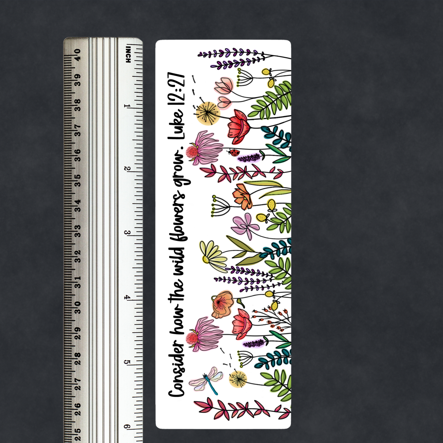 Bible Verse Bookmark Christian Consider How The Wild Flowers Grow Luke 12:27 Jesus Bible Study Planner Gift for Christians Bible Bookmark