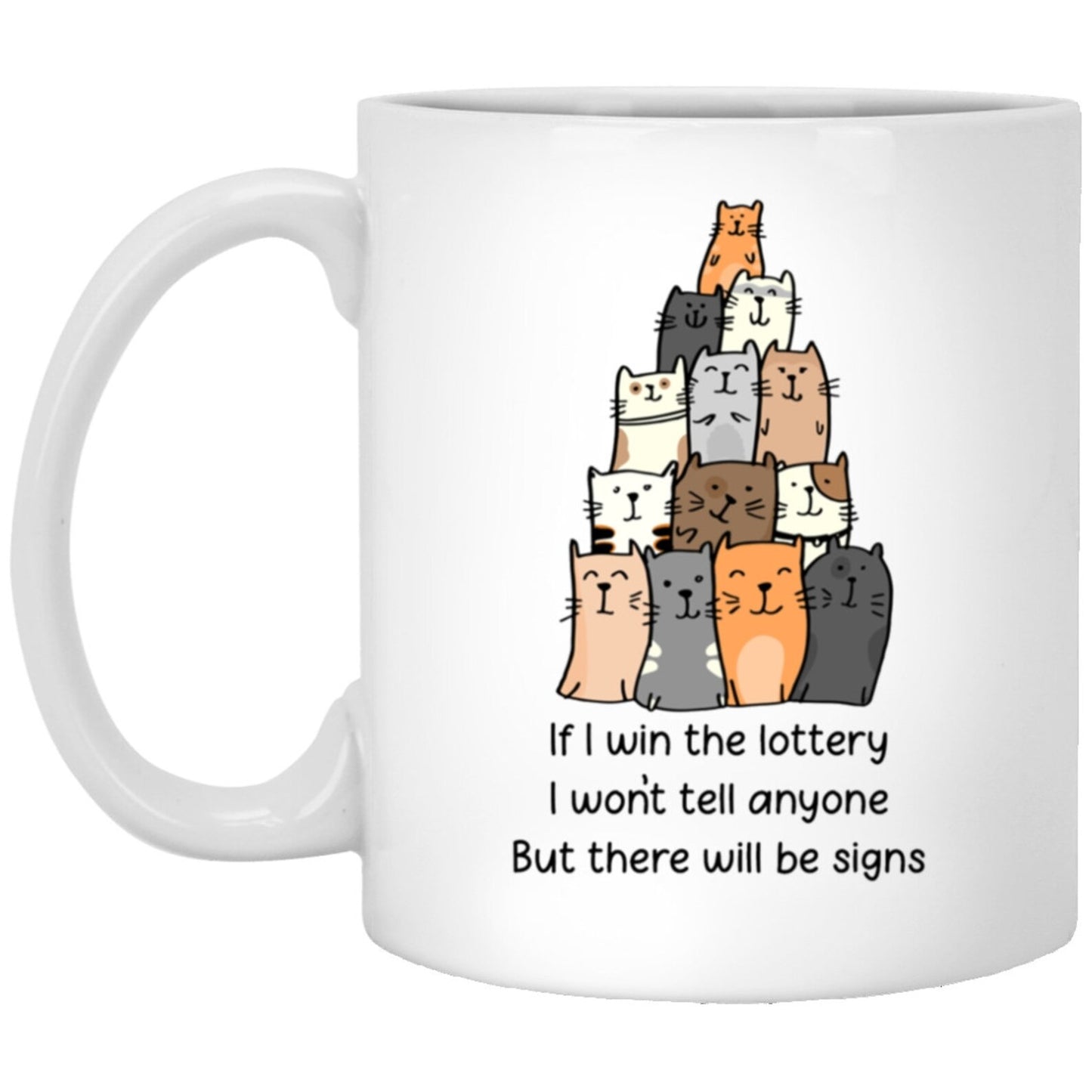 Lottery Cats Mug Funny Cat Coffee Cup Lottery Meme Cat Lovers Mug Cat Mom Gift