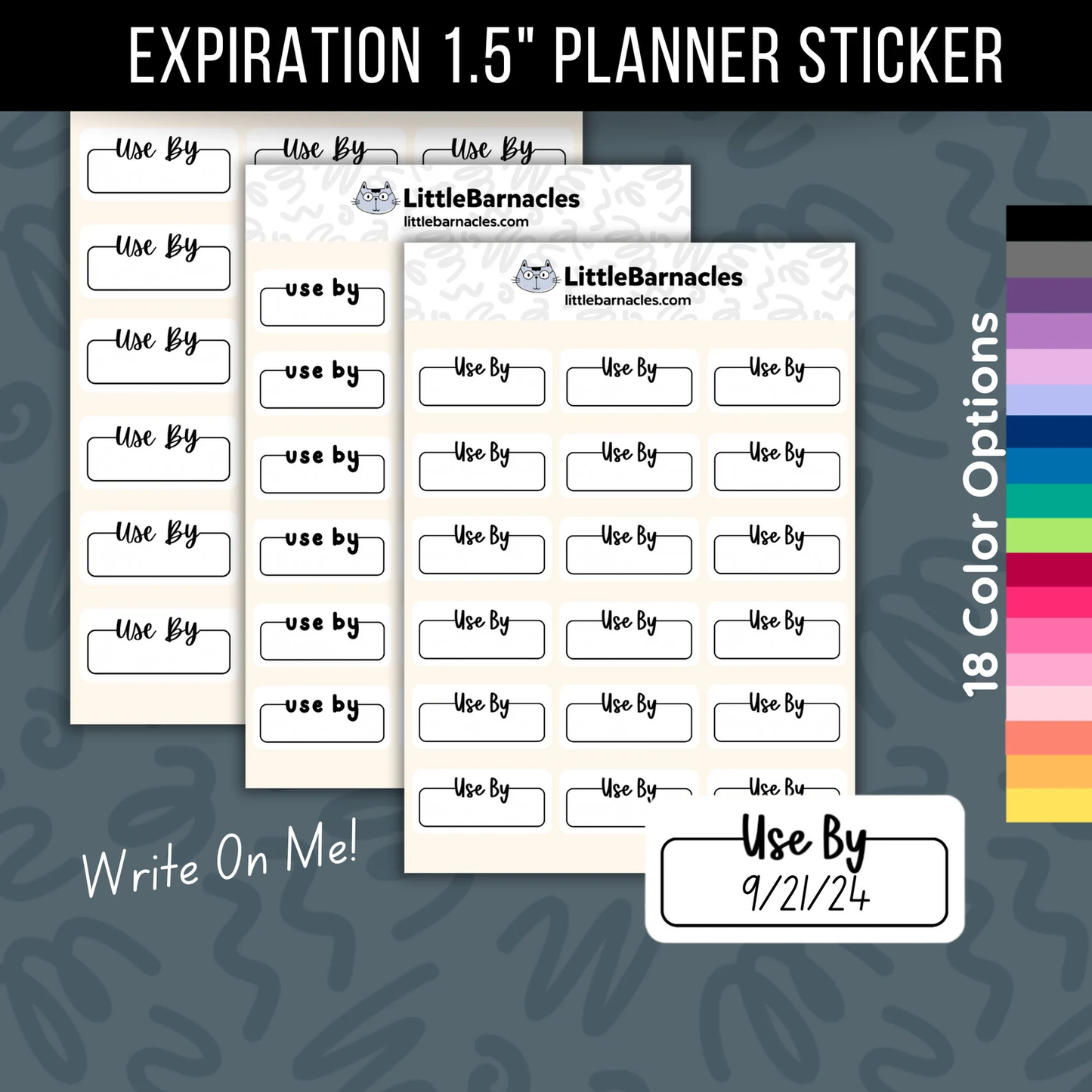 Use By Planner Sticker | 1.5 Inch | Food Expiration Date Label Quarter Box Planner Food Sticker Home Organization Label Reminder Label