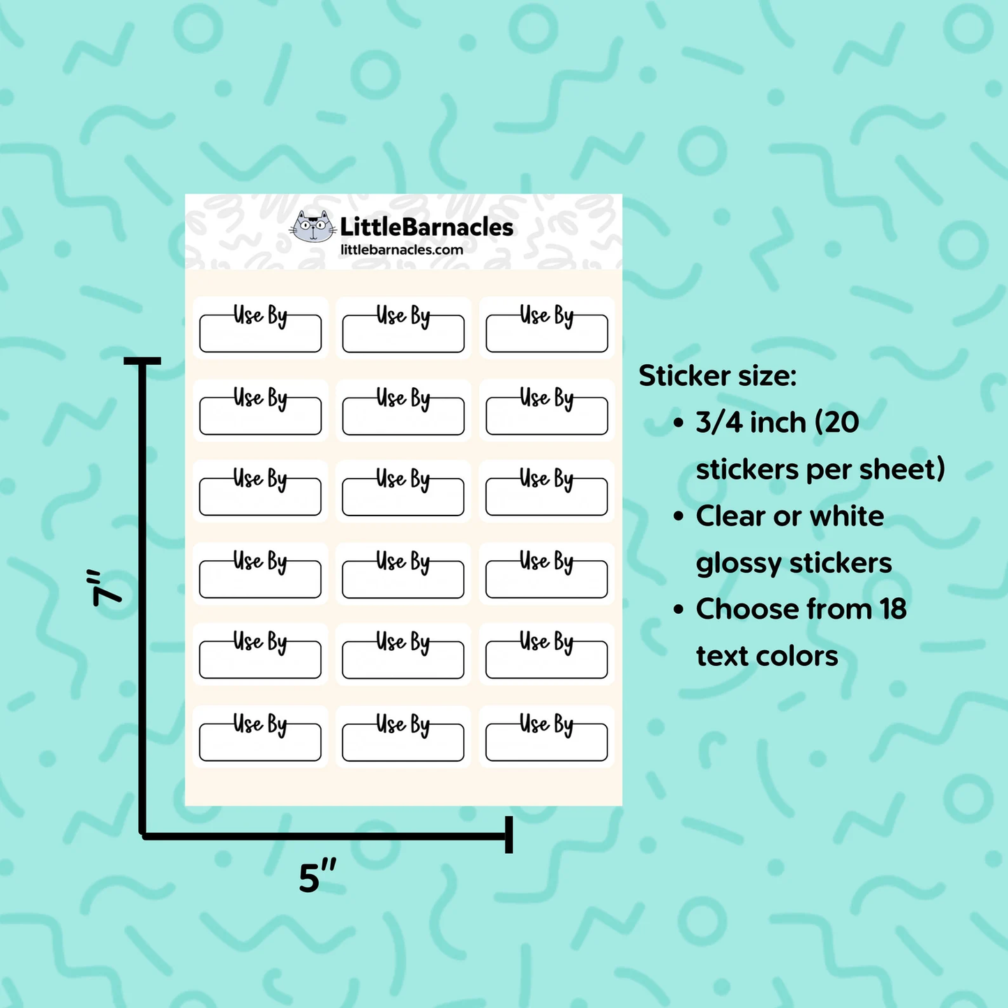 Use By Planner Sticker | 1.5 Inch | Food Expiration Date Label Quarter Box Planner Food Sticker Home Organization Label Reminder Label