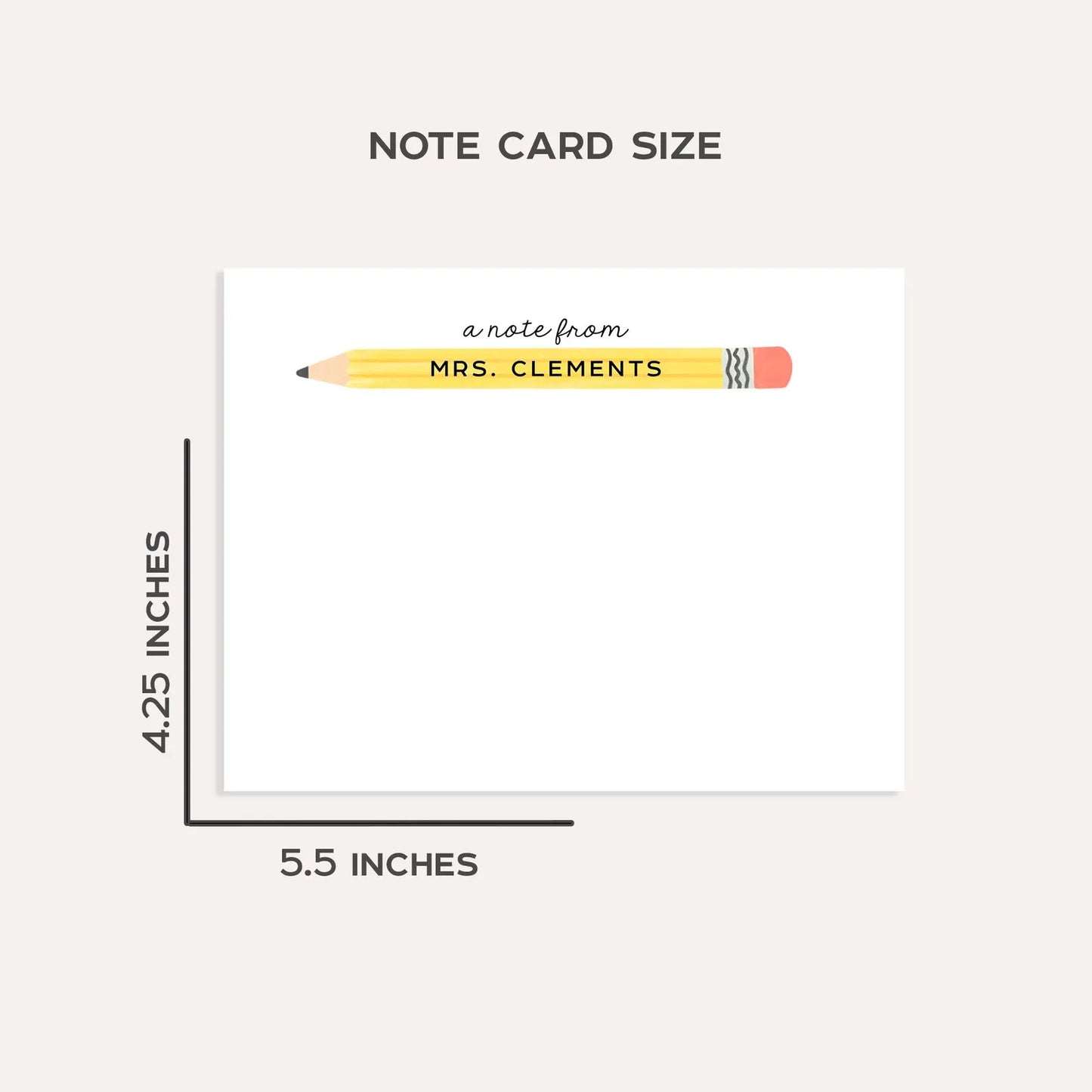 Personalized Stationery Set Custom Note Card Flat Note Card Teacher Stationery Gift Teacher Name Note Card Custom Name Stationery Set of 20