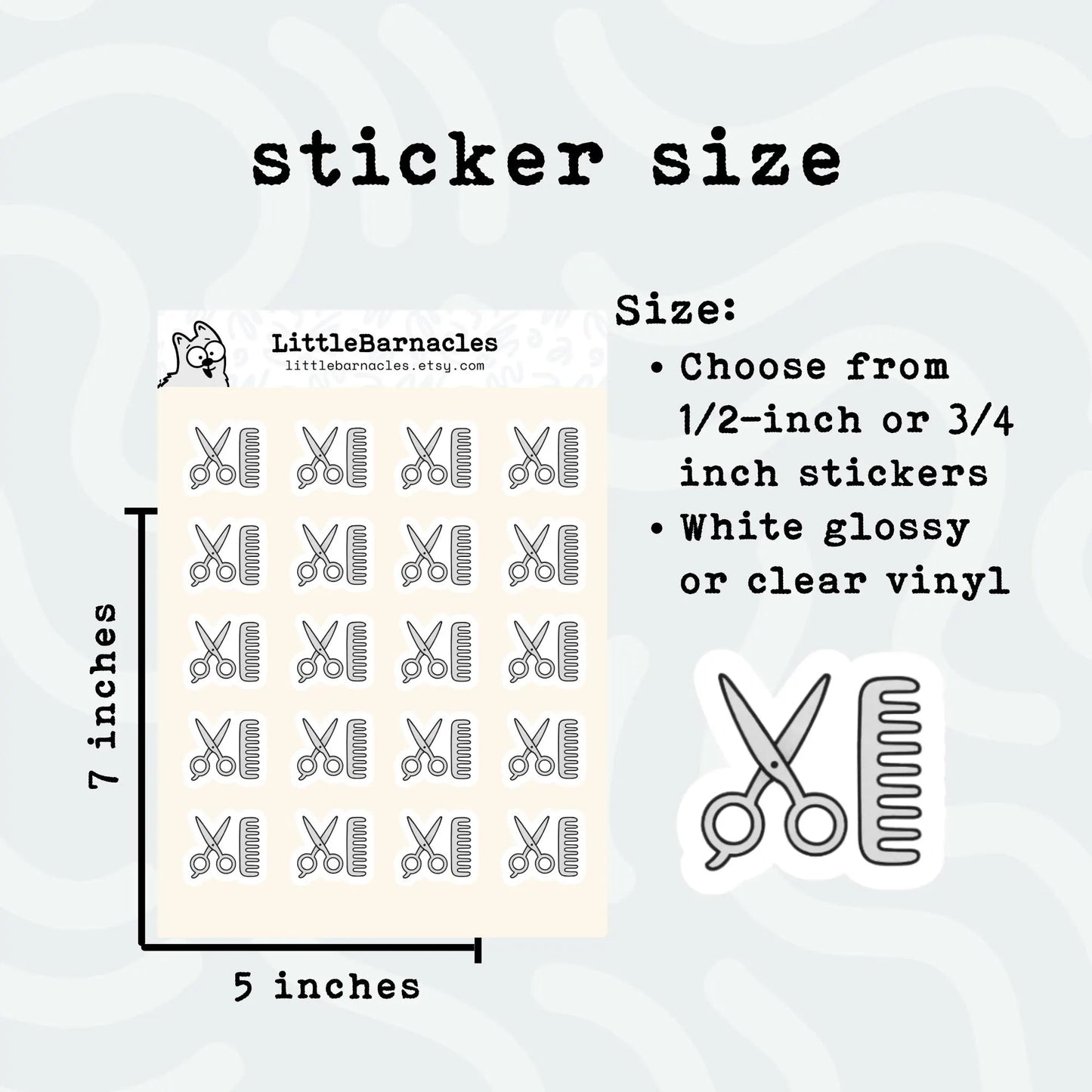 Mini Haircut Planner Sticker • Cute Hair Appointment Reminder • Tiny Hairdresser & Barber Icon for Calendar or Planner