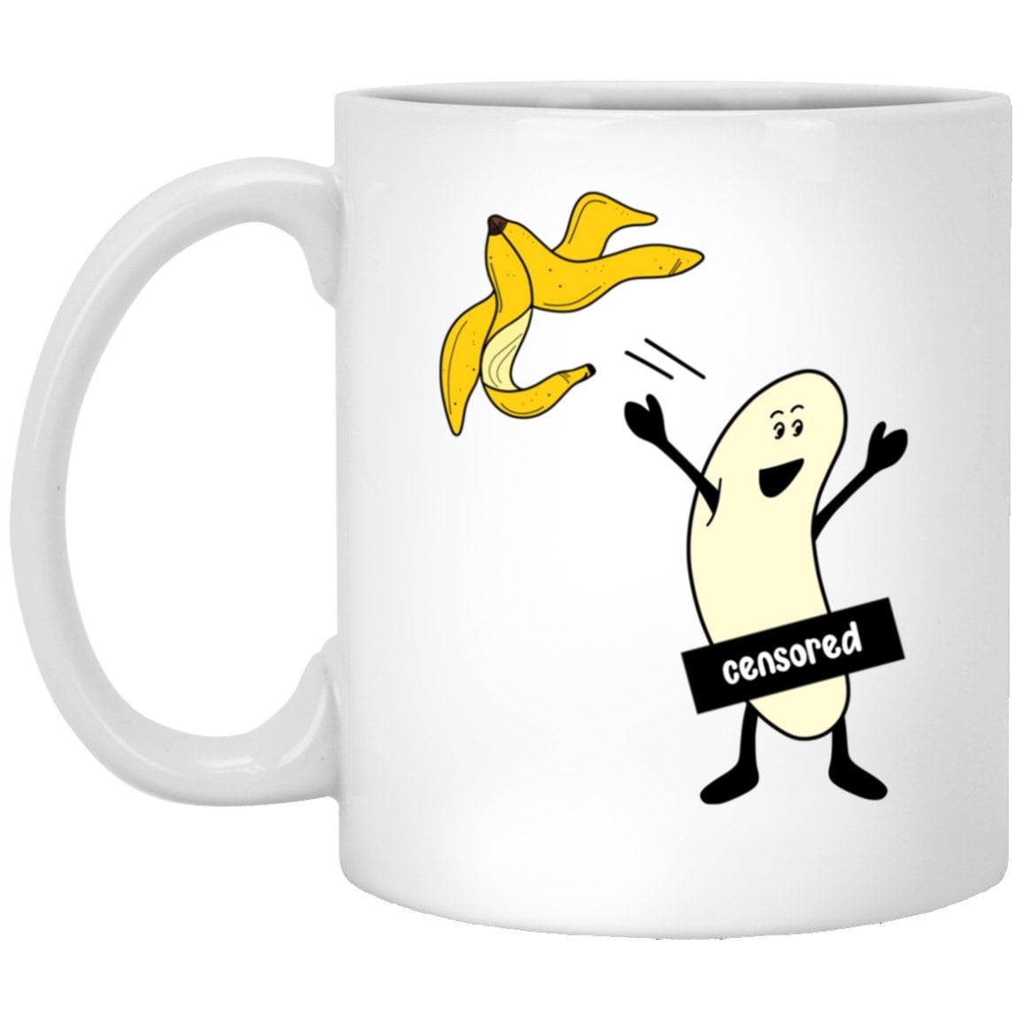 Naked Banana Censored Mug Funny Coffee Cup Cartoon Banana Adult Humor