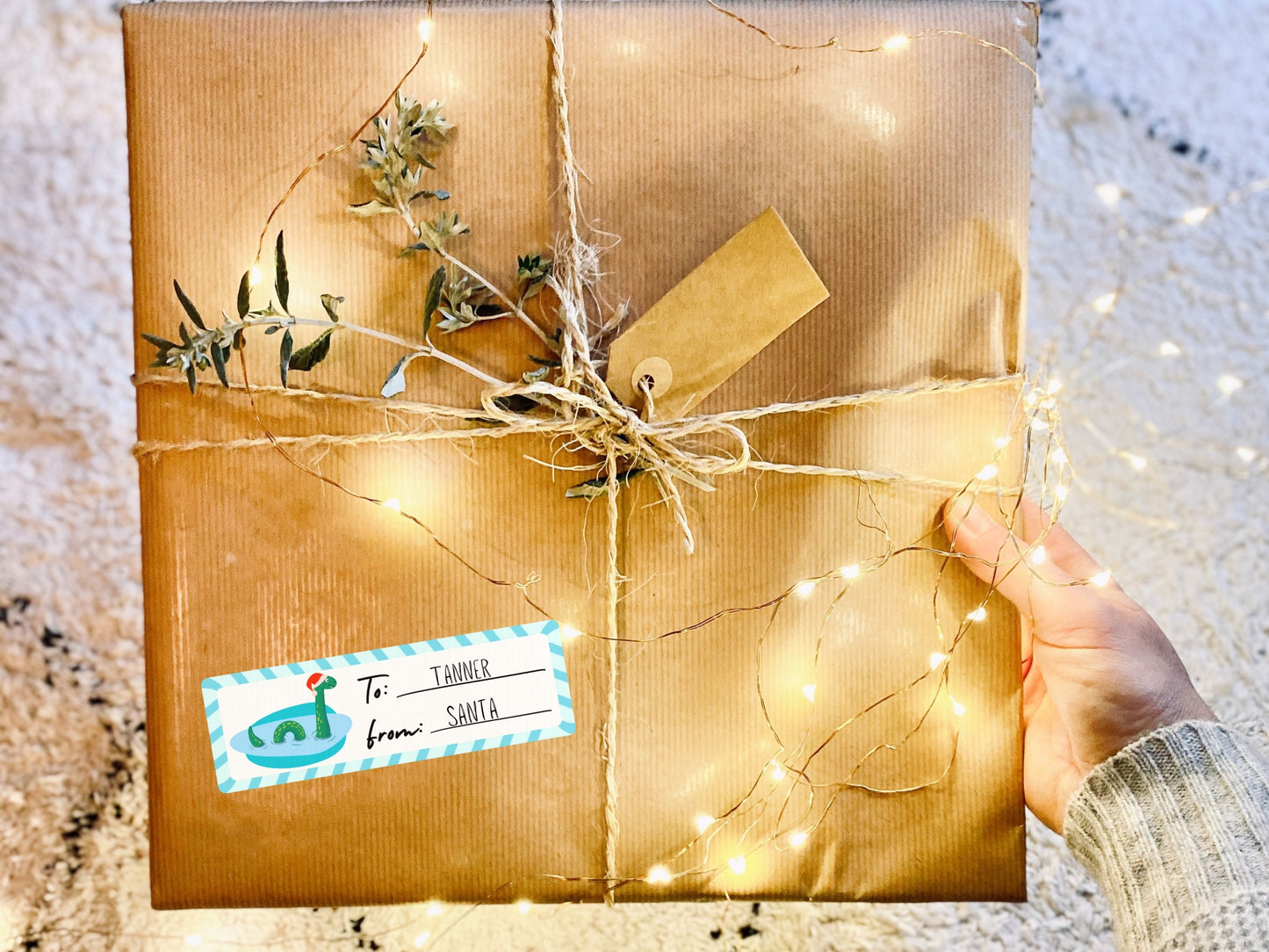Loch Ness Monster Christmas Gift Tag Present Labels To And From Decals