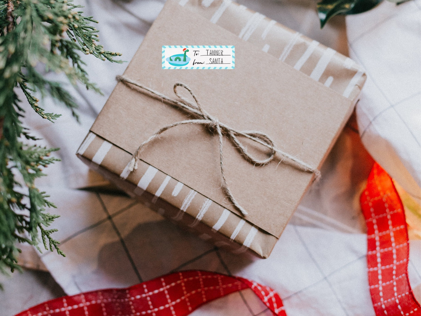Loch Ness Monster Christmas Gift Tag Present Labels To And From Decals