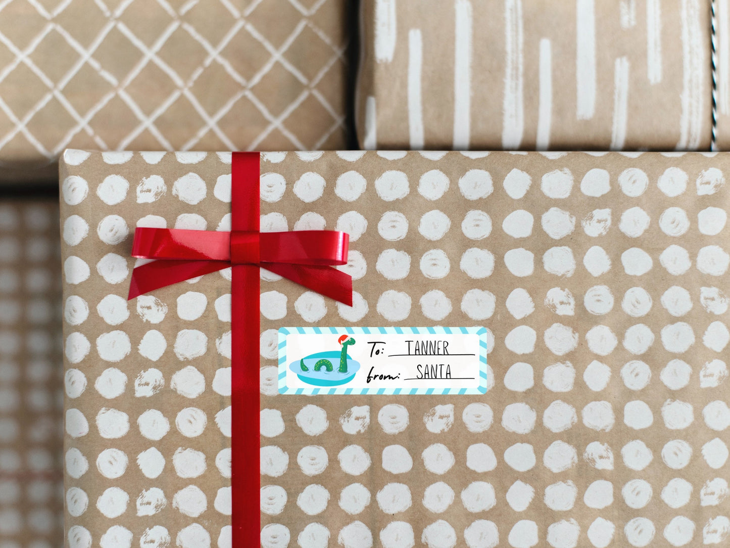 Loch Ness Monster Christmas Gift Tag Present Labels To And From Decals