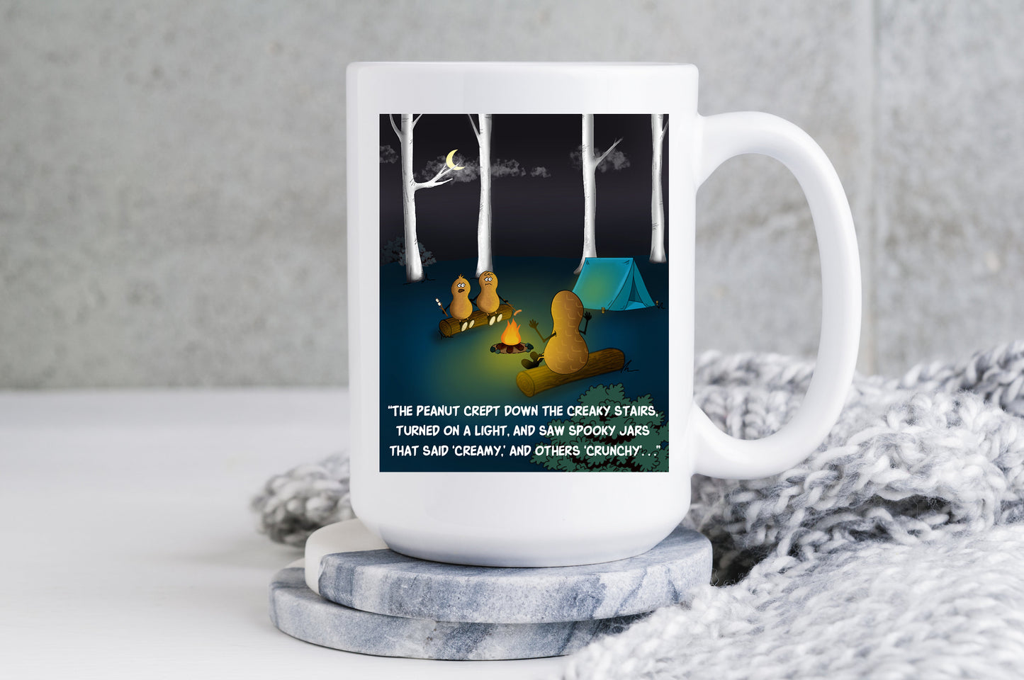 Cartoon Campfire Peanut Mug